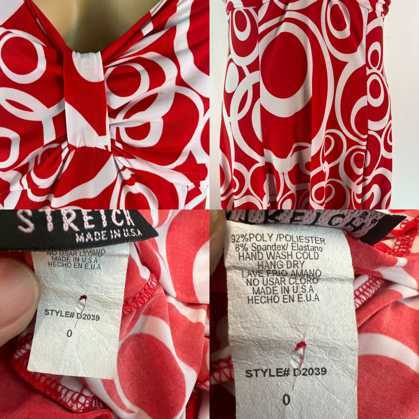 BREDA Stretch Red A-Line Dress Womens Geometric Sweetheart Neckline Sleeveless Size 0, 92% Polyester 8% Spandex, Pullover, Regular fit Size XS / US 0-2 / IT 36-38 - 8 Thumbnail