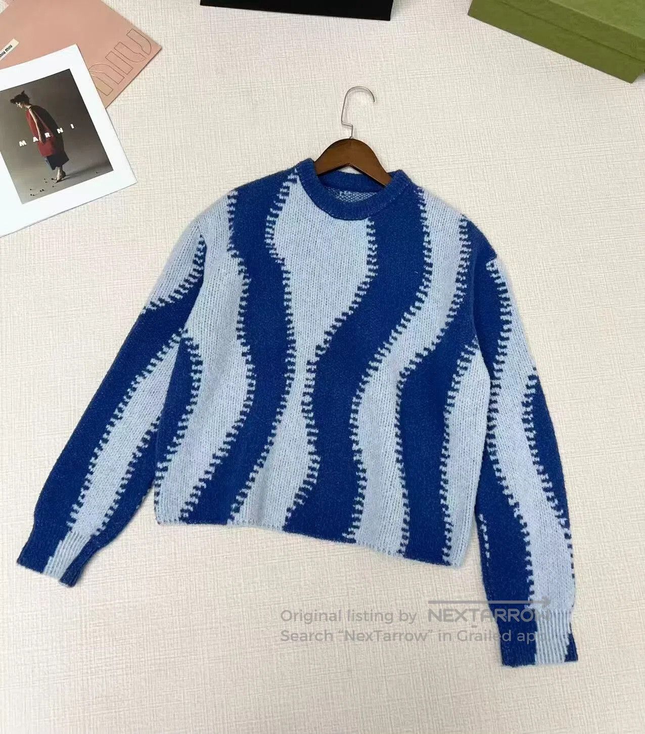Loewe Loewe Women's Blue Striped Knit Sweater. Size XL / US 12-14 / IT 48-50 - 1 Thumbnail