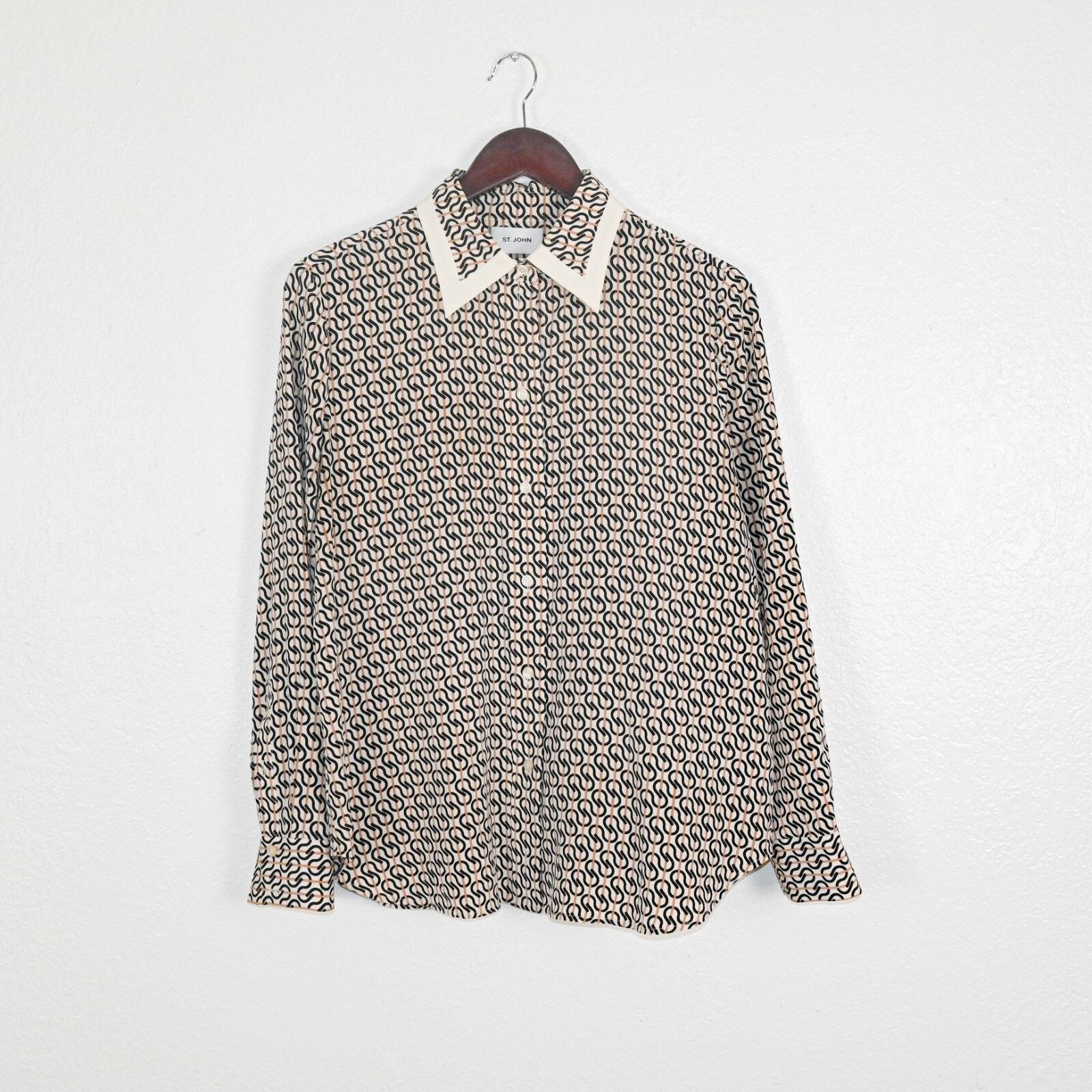 St. John St. JOHN Collection Icon Stripe Silk Crepe De Chine Blouse M Size M / US 6-8 / IT 42-44 - 11 Thumbnail