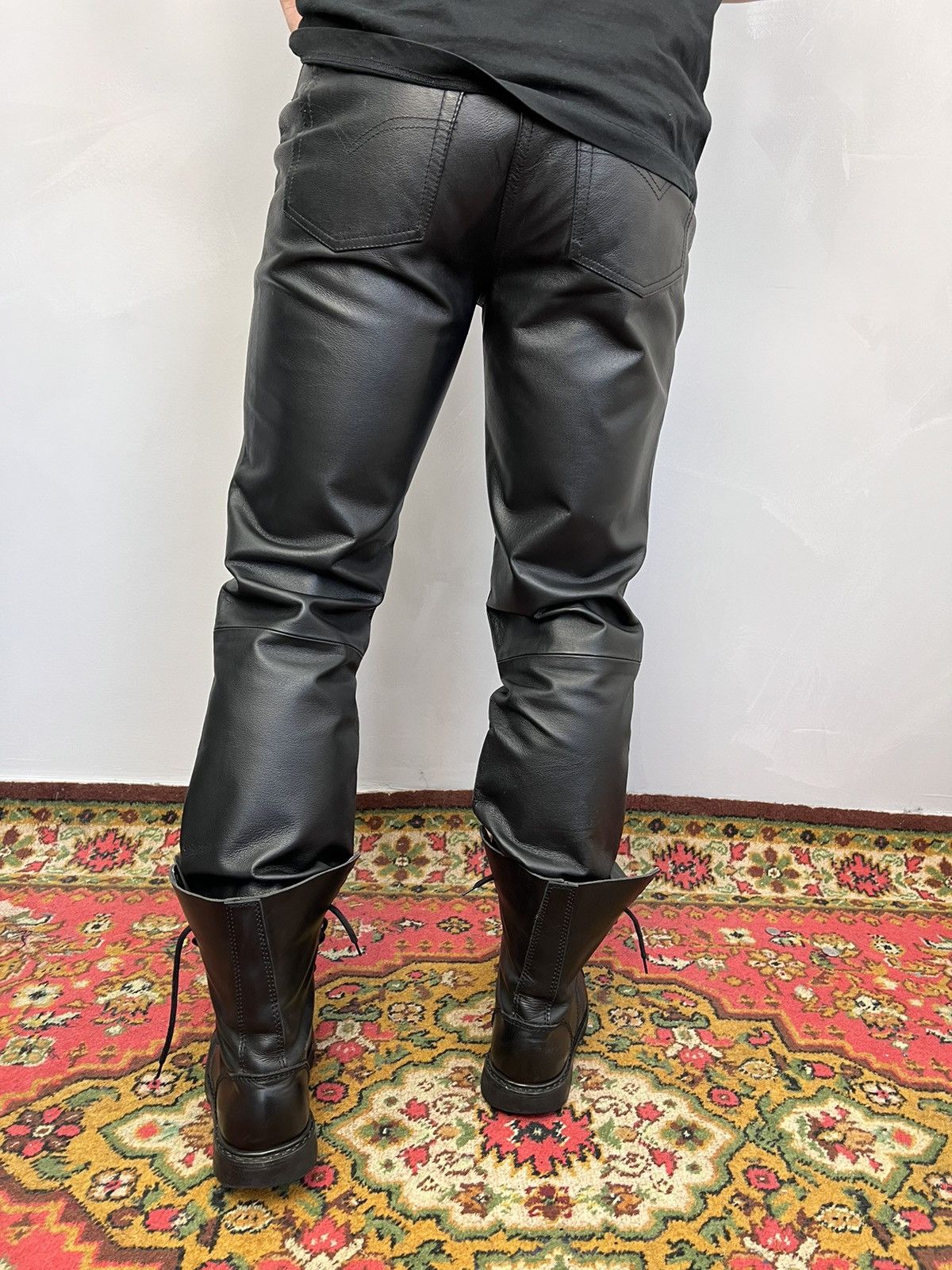 Japanese Brand × Vintage Vintage Leather Black Pants Japanese Hype Travis Scott Size US 30 / EU 46 - 9 Thumbnail
