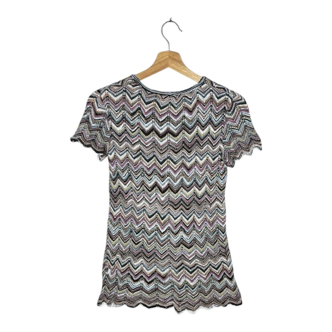 Missoni Vintage Missoni Zig Zag Crochet Knit Top Chevron Pattern Size S / US 4 / IT 40 - 2 Thumbnail
