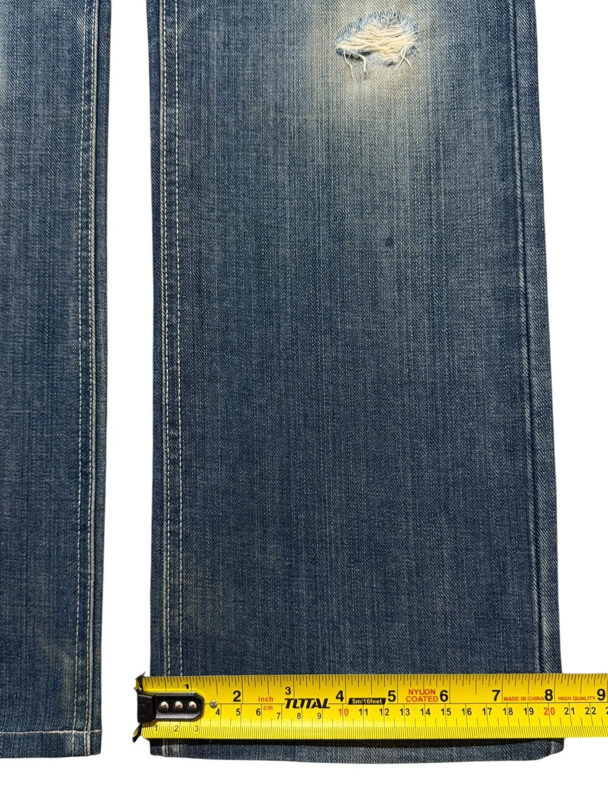 Edwin Vintage 90s Edwin Classic Blue Faded Wash Distress Jeans Size 28" / US 6 / IT 42 - 13 Thumbnail