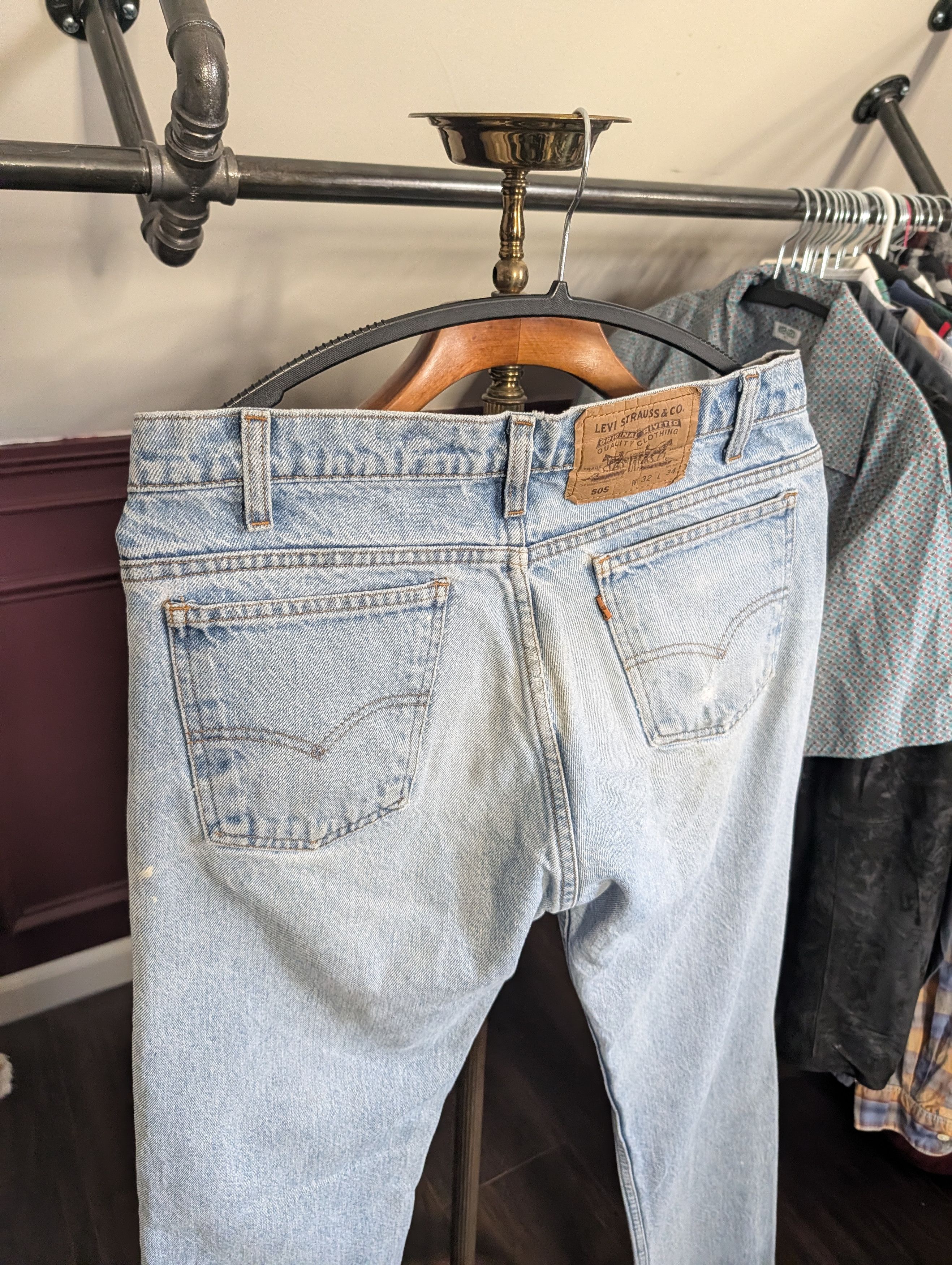 basketcase gallery x Levi's custom patched printed 505 orange tab jeans Size US 30 / EU 46 - 14 Thumbnail