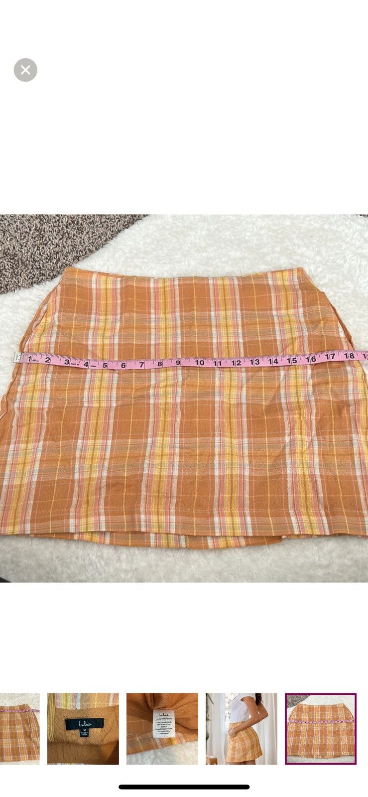 Lulus Lulus medium always sunshine plaid high waisted mini skirt Size 30" / US 8 / IT 44 - 8 Thumbnail