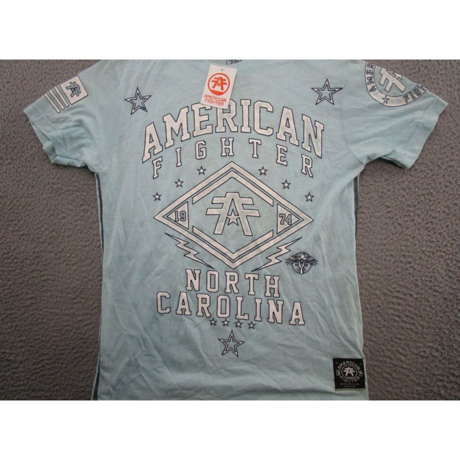 Vintage American Fighter T-Shirt North Carolina Men’s Size S Blue Double-Sided Shirt Mens Size US S / EU 44-46 / 1 - 3 Thumbnail