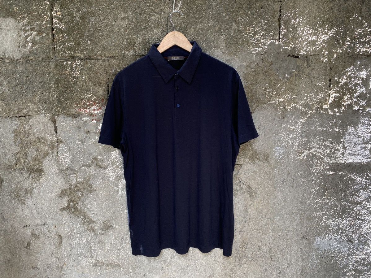 image of Loro Piana Wool Polo Shirt in Blue, Men's (Size XL)