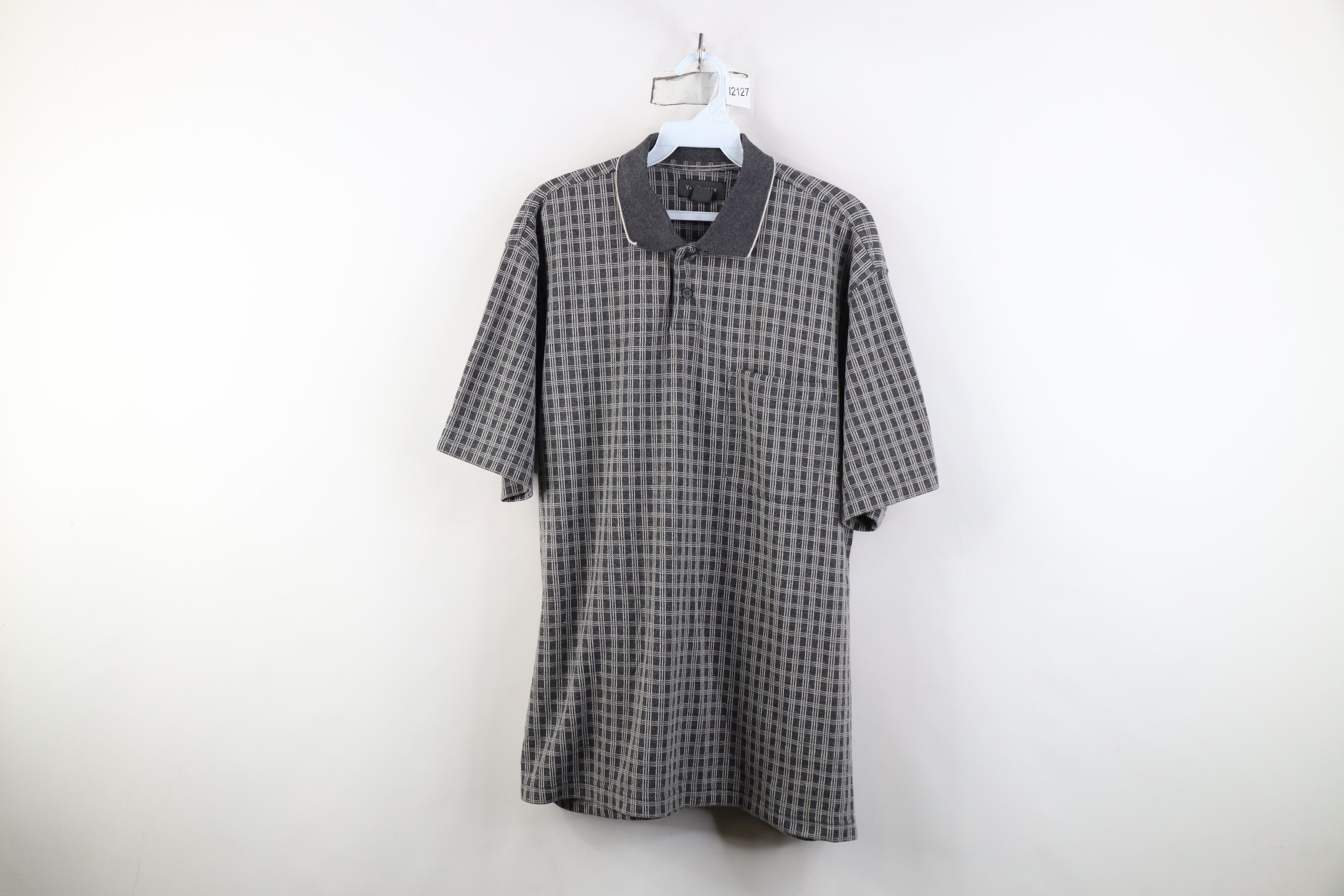 Vintage Vintage 90s Y2K Streetwear Checkered Golf Polo Shirt Gray Size US M / EU 48-50 / 2 - 1 Thumbnail