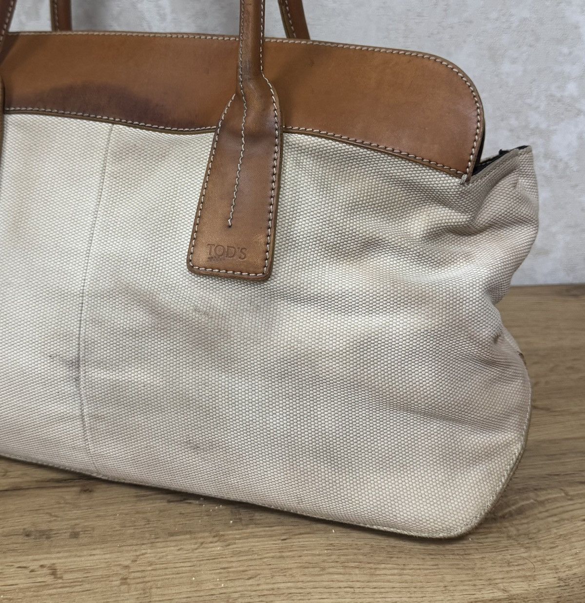 Tod's Tods Canvas Leather Tote Bag Size ONE SIZE - 4 Thumbnail