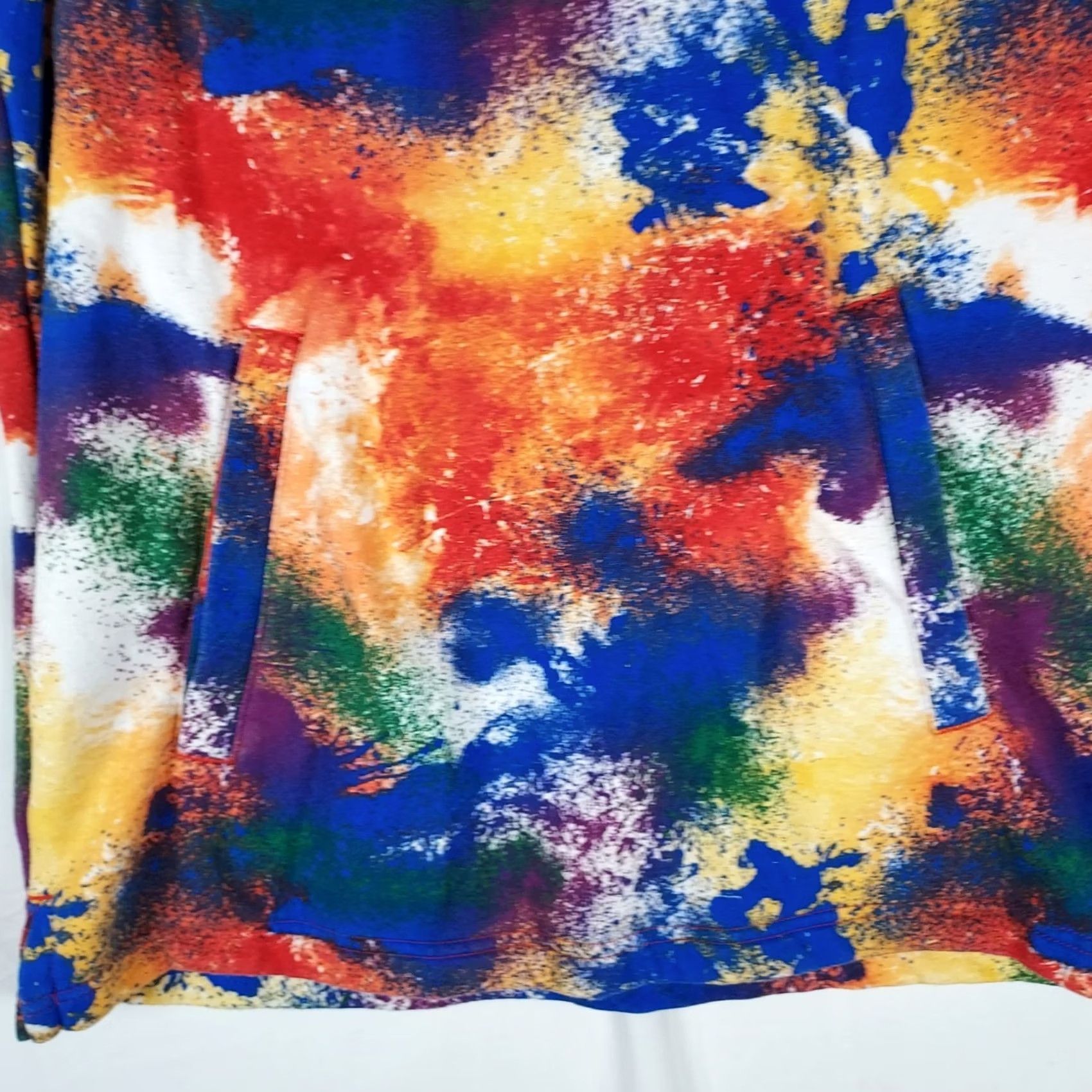 Reebok Reebok Rainbow Paint-Splash Short-Sleeve Hoodie Pullover Mens Small Size US S / EU 44-46 / 1 - 4 Thumbnail