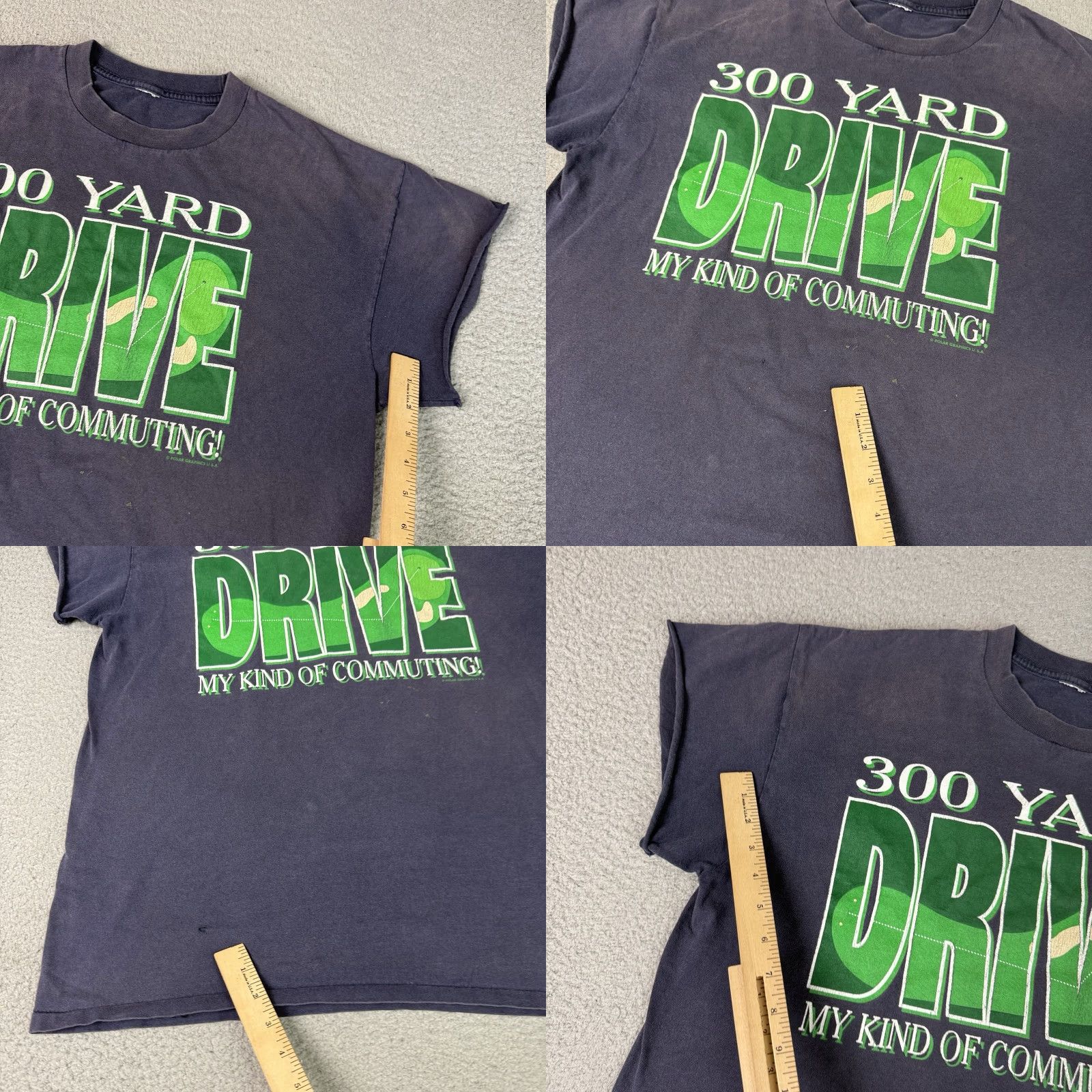 Vintage VINTAGE Golf T Shirt Adult Large Blue 90s Funny Humor 300 Yards Cutoff L Size US L / EU 52-54 / 3 - 8 Thumbnail