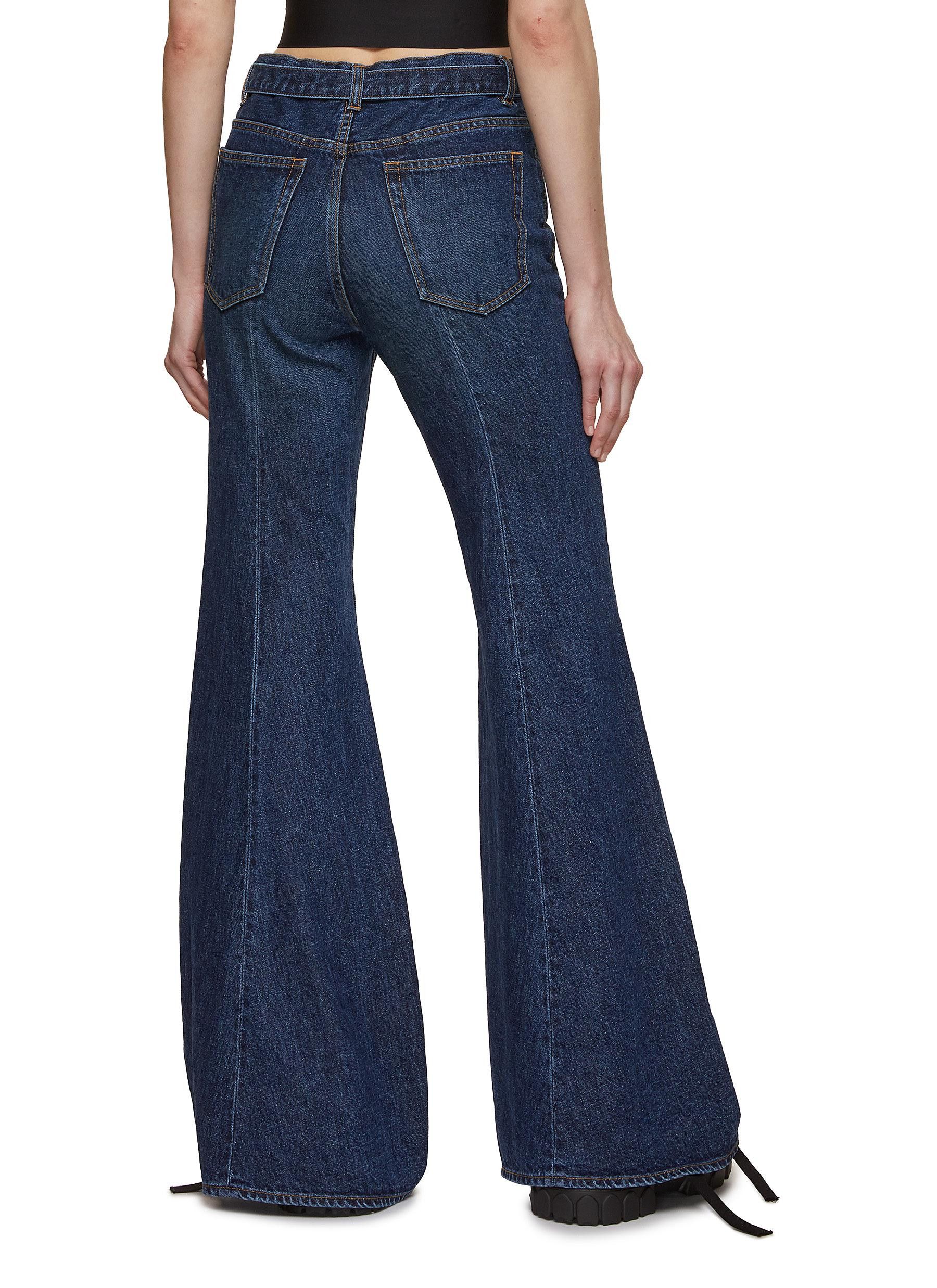 Sacai o1s22i1n0924 Boot Cut Jeans in Blue Size 26" / US 2 / IT 38 - 3 Thumbnail