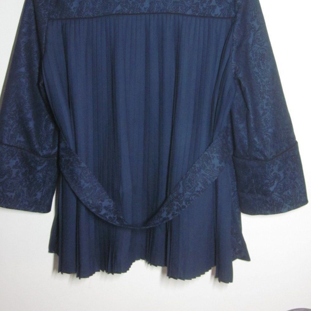 Anthropologie Anthropologie Harlyn Jacket Blue Brocade with Pleated Back S Size M / US 6-8 / IT 42-44 - 10 Thumbnail