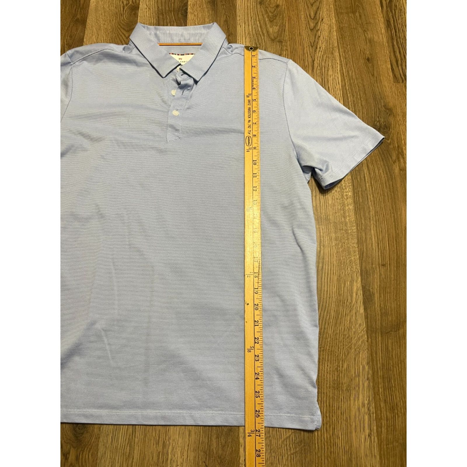 Vintage Modern Ambition Shirt Polo Short Sleeve, Men's Medium, Blue, 1/4 Buttons, Casual, Regular Fit Size US M / EU 48-50 / 2 - 7 Thumbnail