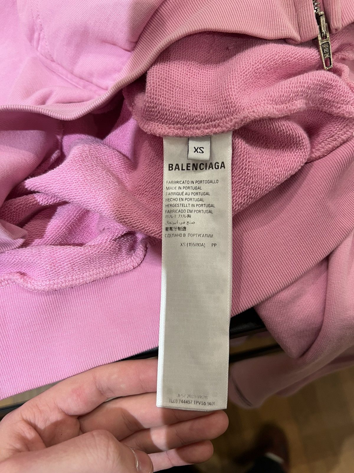 Balenciaga Balenciaga Pink Paris Soccer Zip Up Hoodie Size US XS / EU 42 / 0 - 7 Thumbnail