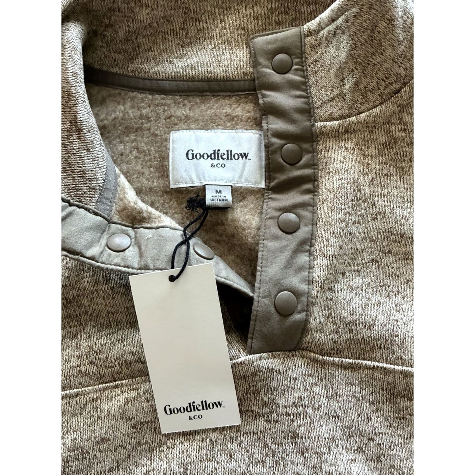 Vintage Goodfellow Button Up 1/4 Snap Fleece Pullover Mens Medium Beige Polyester Sweater Vintage? Size US M / EU 48-50 / 2 - 4 Thumbnail