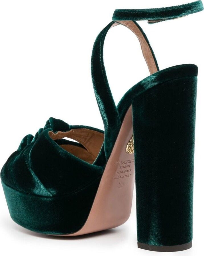 Aquazzura o1srvl11e1024 Platform in Green Size US 8 / IT 38 - 3 Thumbnail