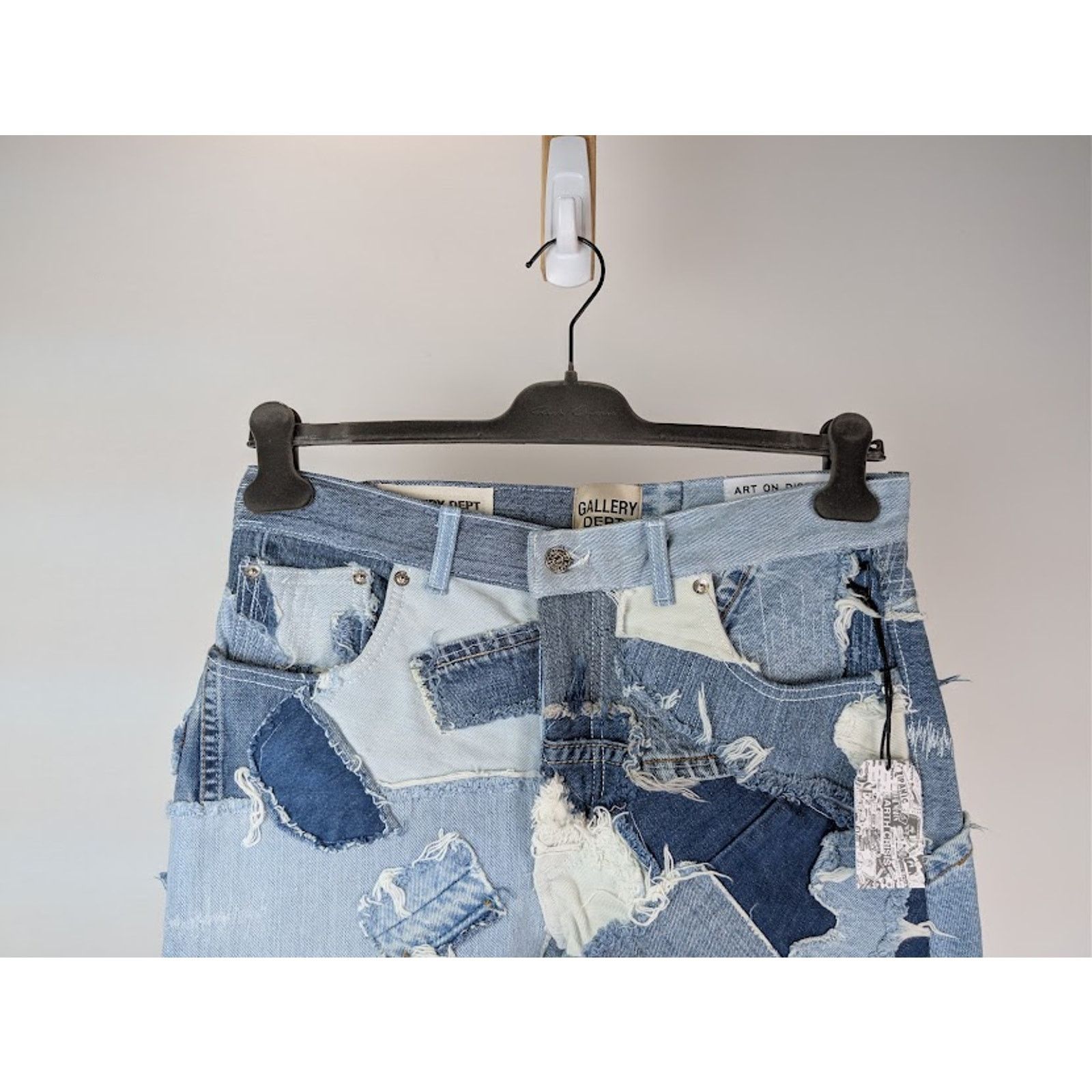 Gallery Dept. o1rshd1 Logan Distressed Patchwork Denim Jeans in Indigo Size US 34 / EU 50 - 3 Thumbnail