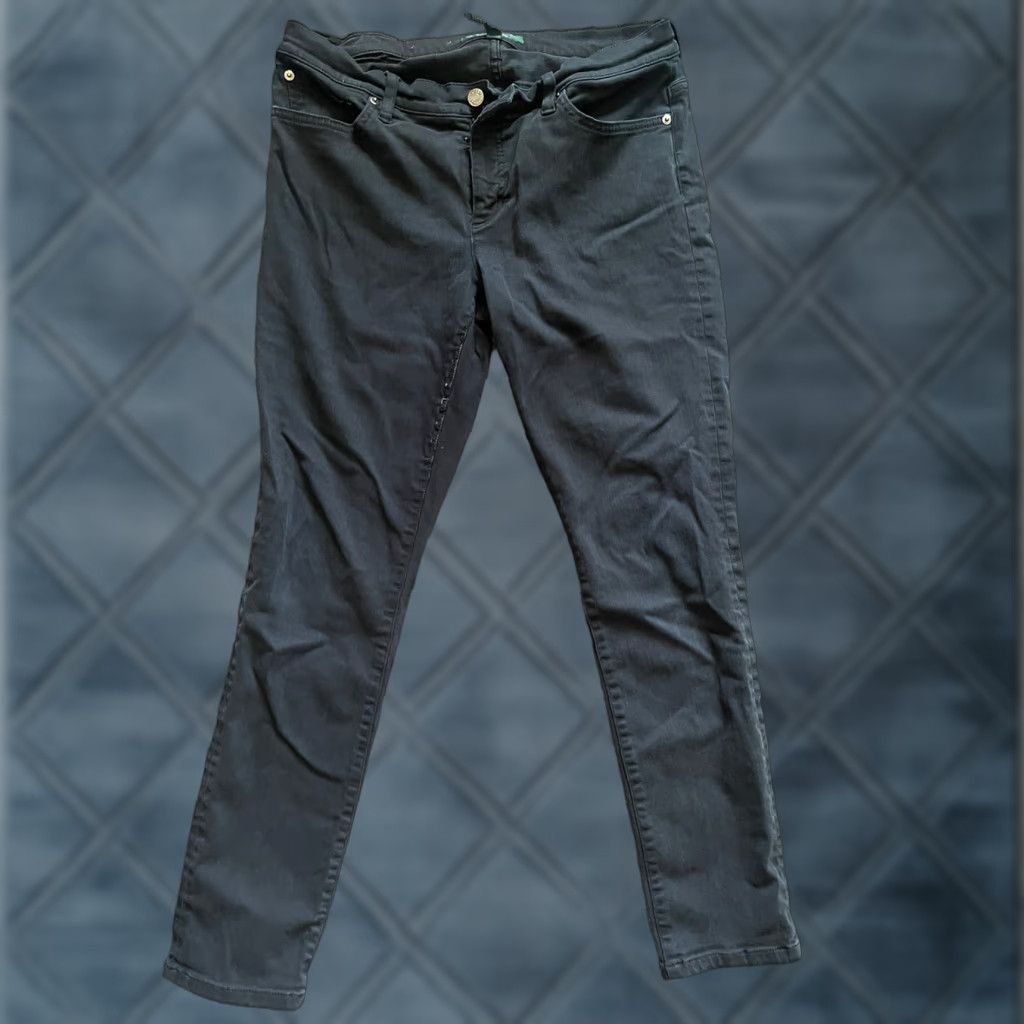 Vintage Lauren Jeans Co. Black Stretch Modern Skinny Jeans Size 12 Women Size 34" / US 12 / IT 48 - 1 Thumbnail