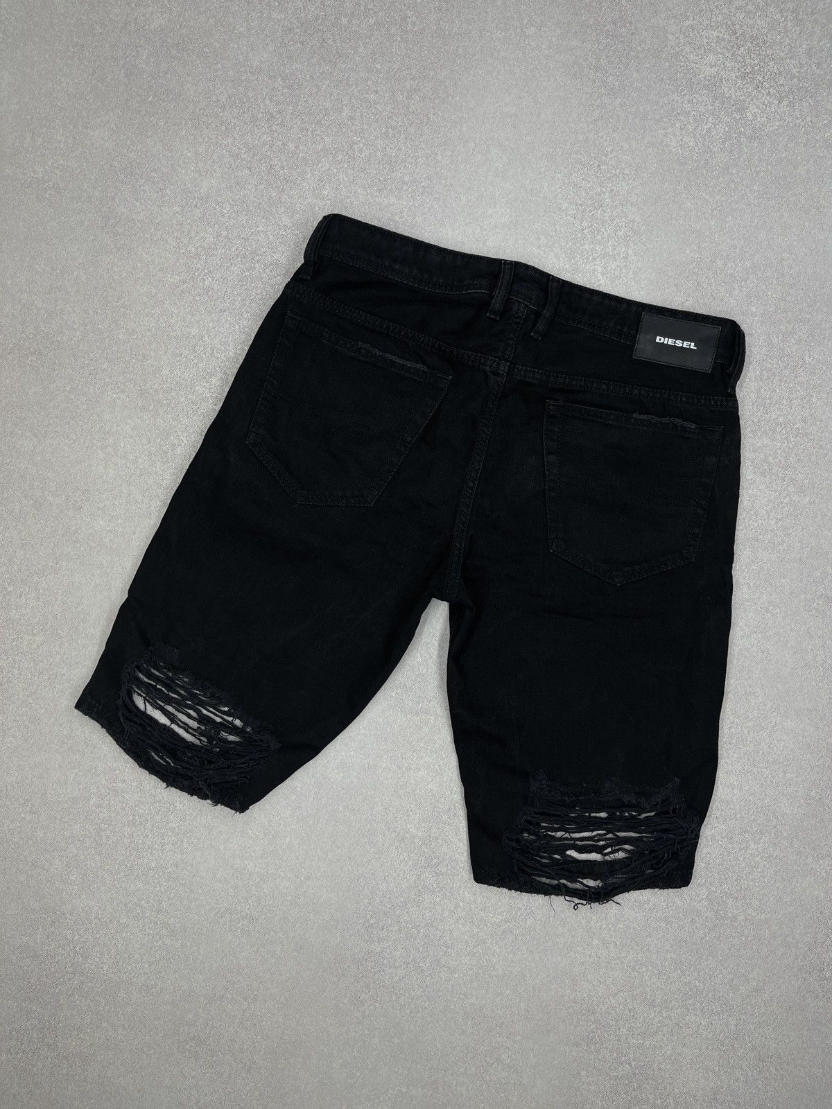 Diesel Mens Diesel Thoshorts With Holes Black Shorts Avant Garde Size US 30 / EU 46 - 1 Thumbnail