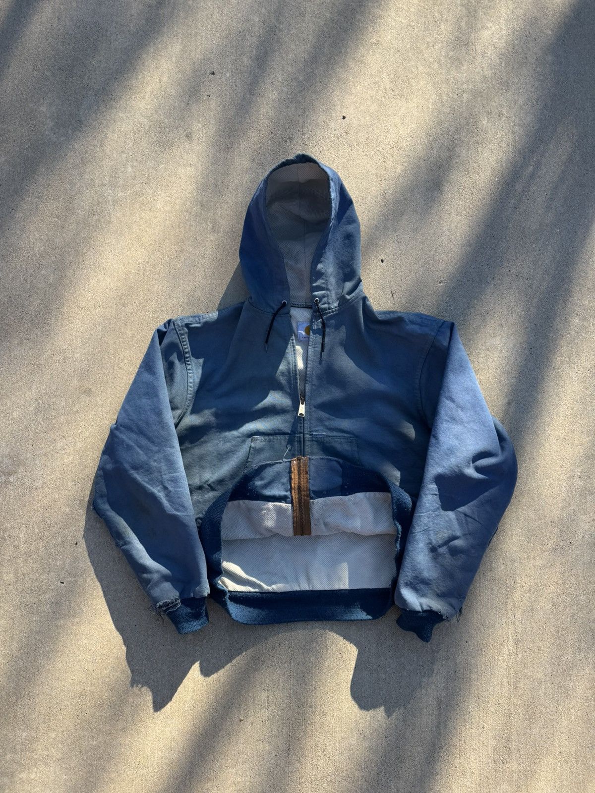 Carhartt 90s Carhartt Thermal Lined Sun Faded Blue Jacket With Hood Size US M / EU 48-50 / 2 - 9 Thumbnail