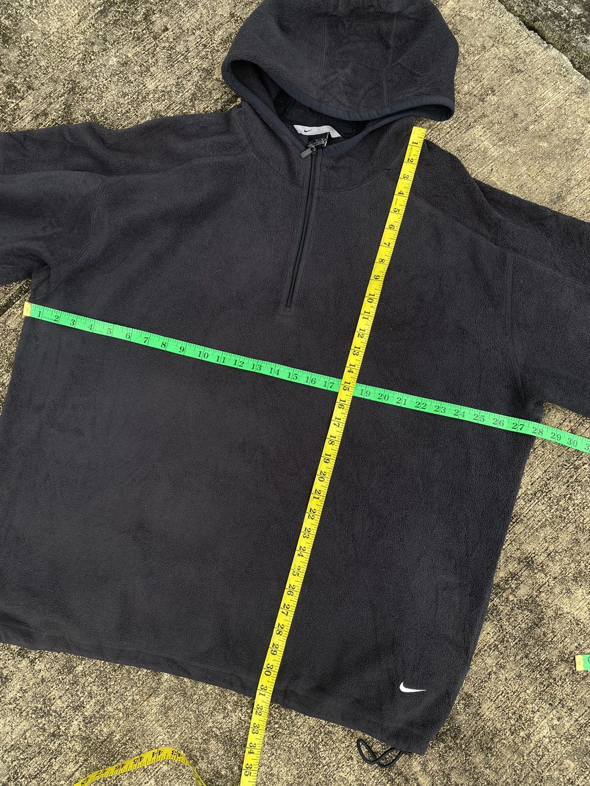 Nike ❗️Oversizes ❗️ Vintage 90s Nike Half Zip Black Fleece Hoodie Size US XXL / EU 58 / 5 - 13 Thumbnail