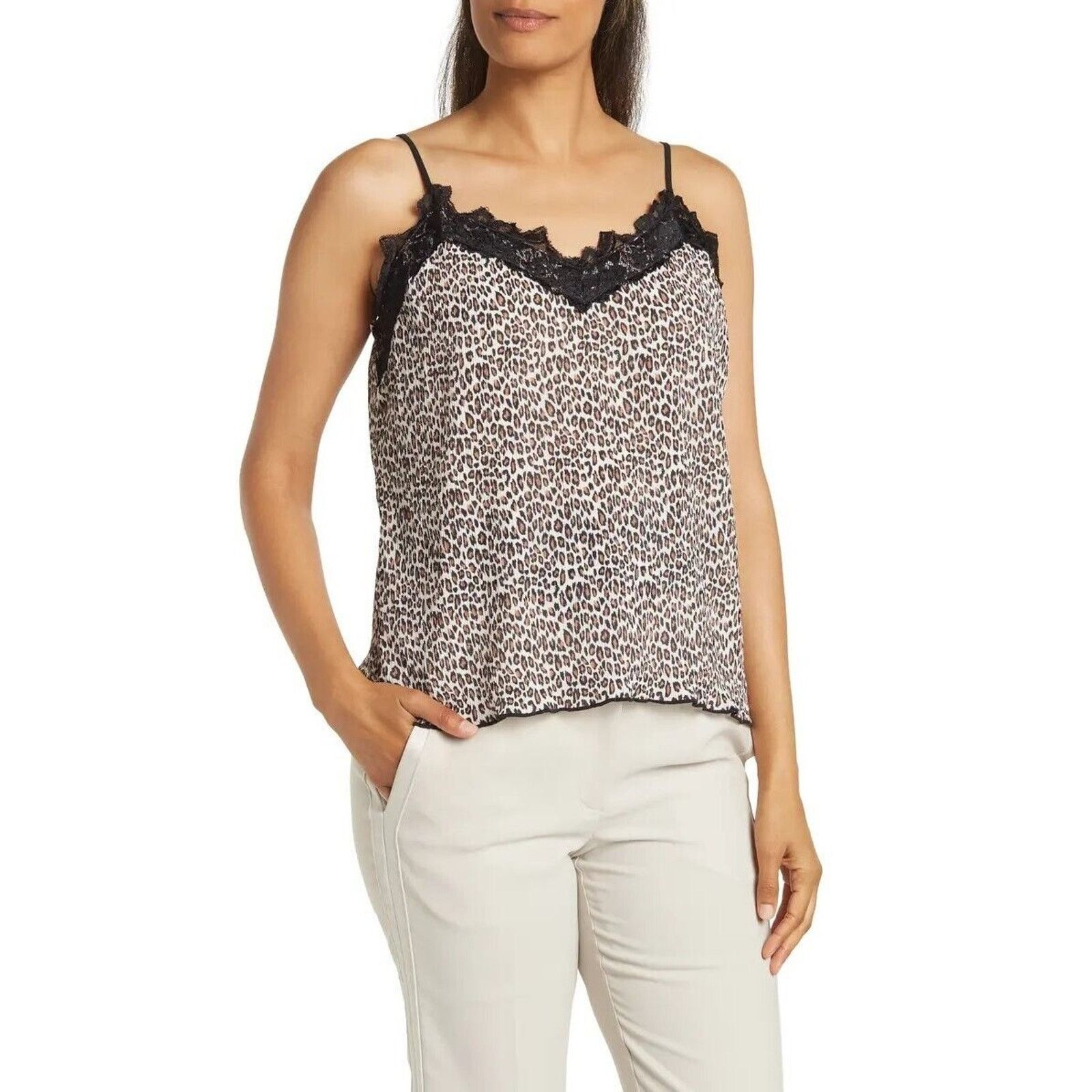The Unbranded Brand Everleigh Women Animal Printed Pleate Cami Top Size M Size M / US 6-8 / IT 42-44 - 1 Thumbnail