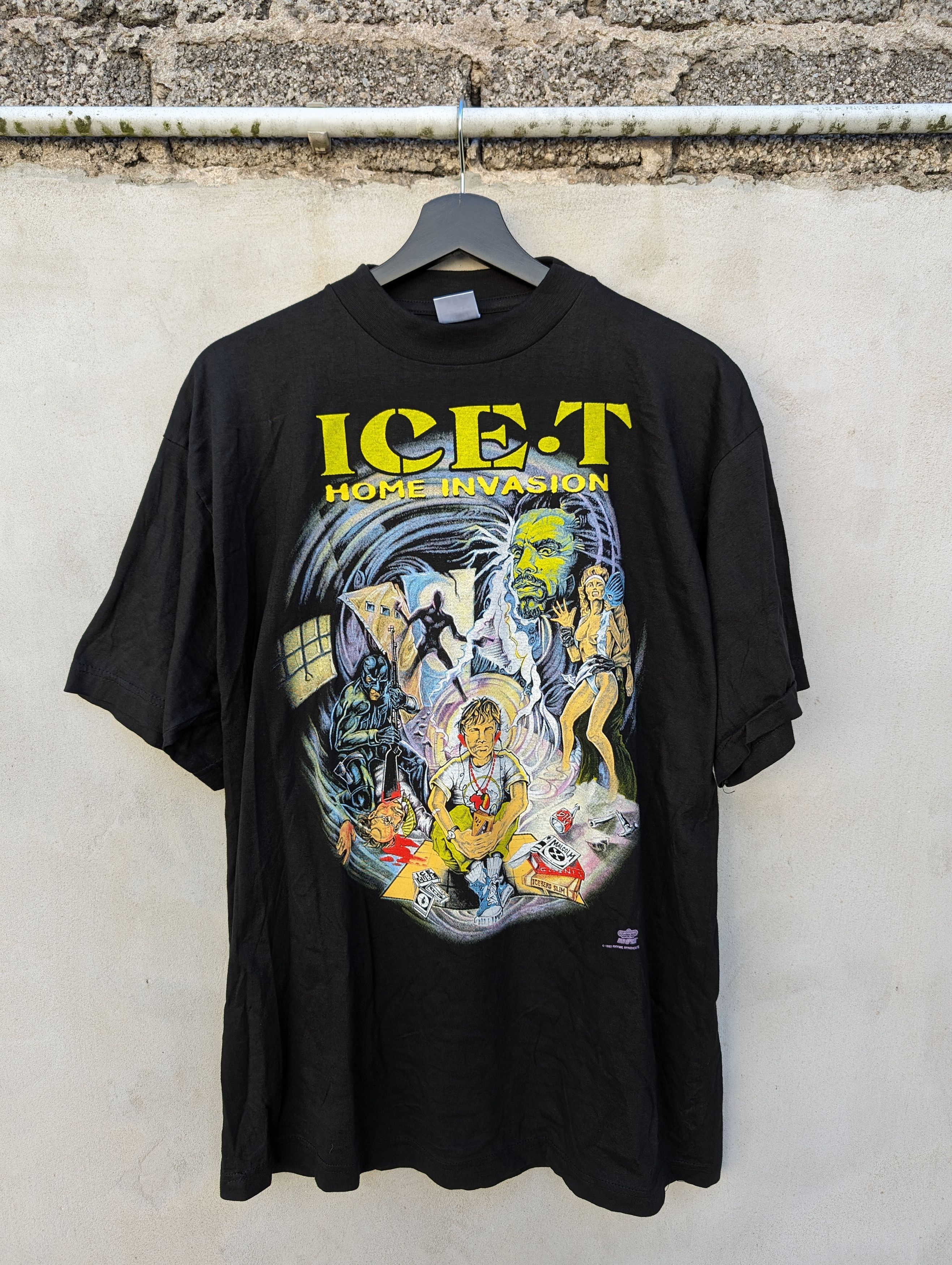 image of Band Tees Ice-T Home Invasion Shirt Vintage in Black, Men's (Size XL)