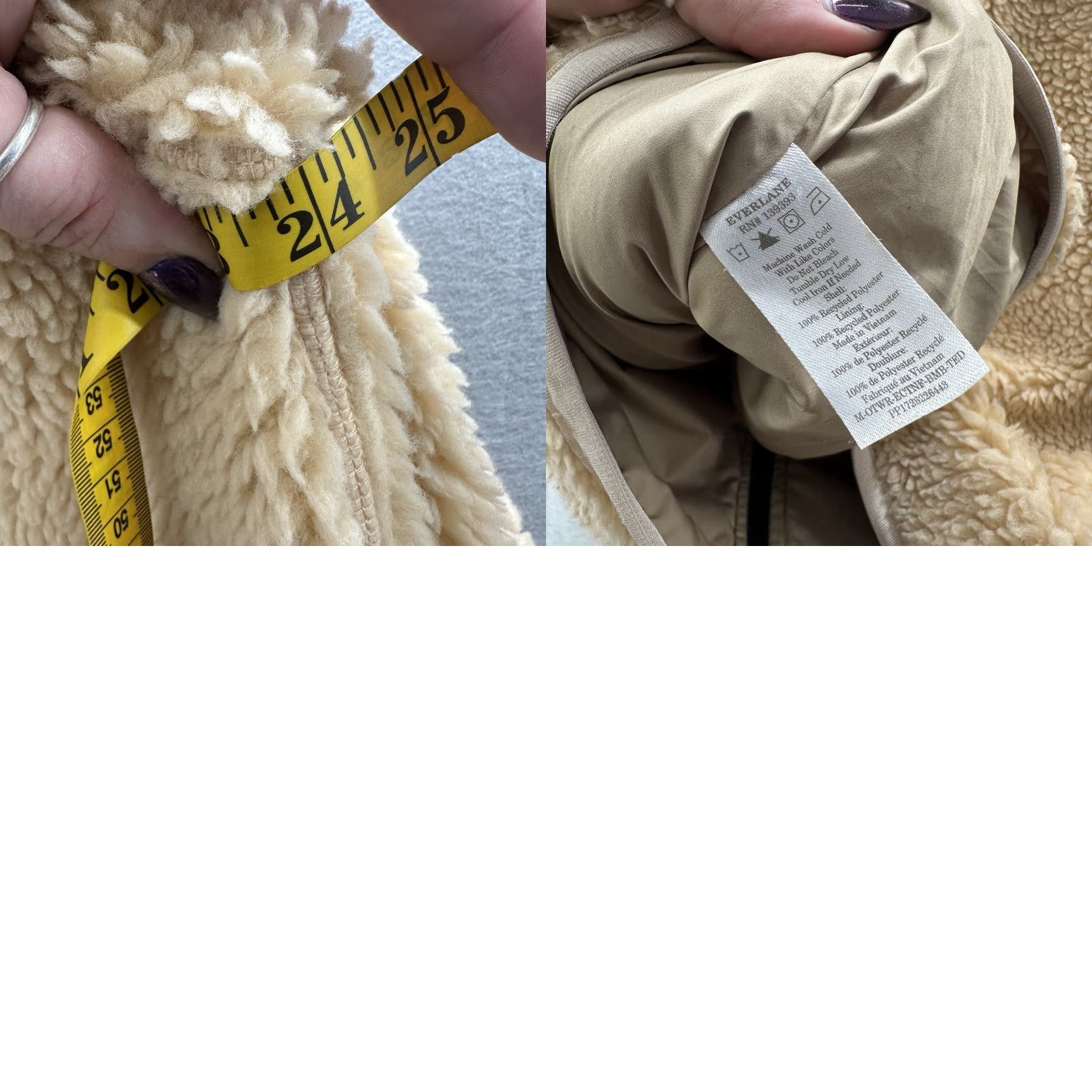 Everlane Everlane ReNew Fleece Jacket Womens M Full Zip Faux Shearling Fleece Teddy Bear - Beige - XS-XXL? Size M / US 6-8 / IT 42-44 - 10 Thumbnail