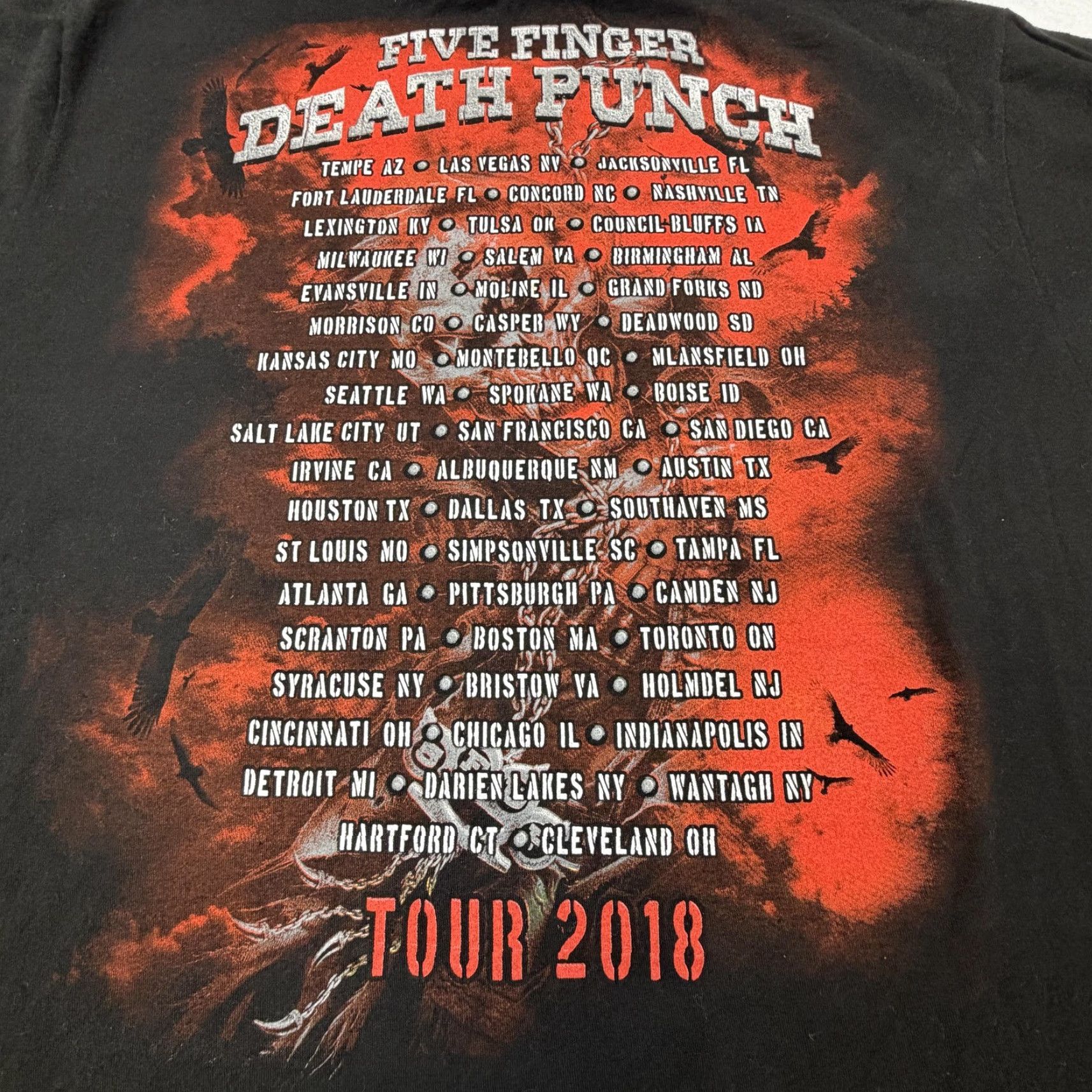 Tultex Five Finger Death Punch Shirt Mens XL Black Tour 2018 Skull Graphic Tee Tultex Size US XL / EU 56 / 4 - 7 Thumbnail