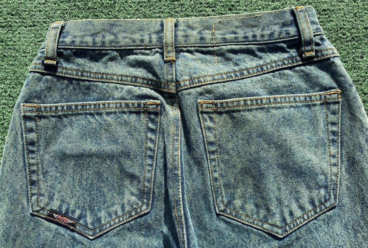 Vintage Vintage 80’s IOU Green Acid Wash Skinny Denim Jean 24” Waist Size 24" / US 00 / IT 34 - 3 Thumbnail