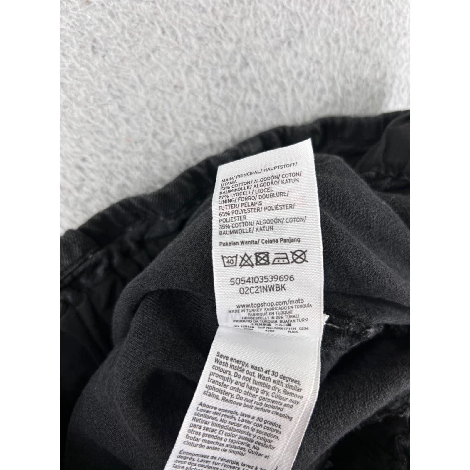 Topshop Top Shop Moto Jeans Women Wide-Leg XS-25 Black Denim Pull On 5-Pocket Stretch Capri Elastic Waist Regular Fit Size 4XL / US 24-26 - 5 Thumbnail