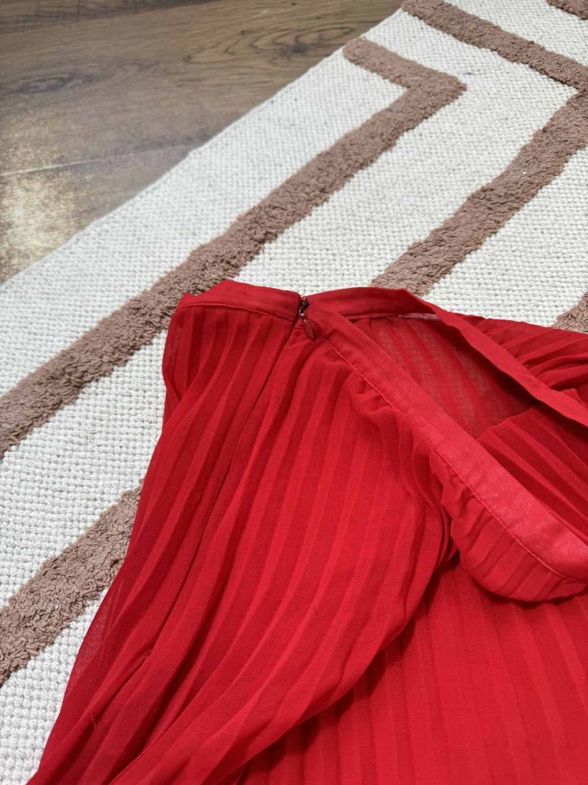 Vintage VINTAGE MAXI SKIRT MESH RED PLEATED ISSEY MIYAKE STYLE Size 28" / US 6 / IT 42 - 6 Thumbnail