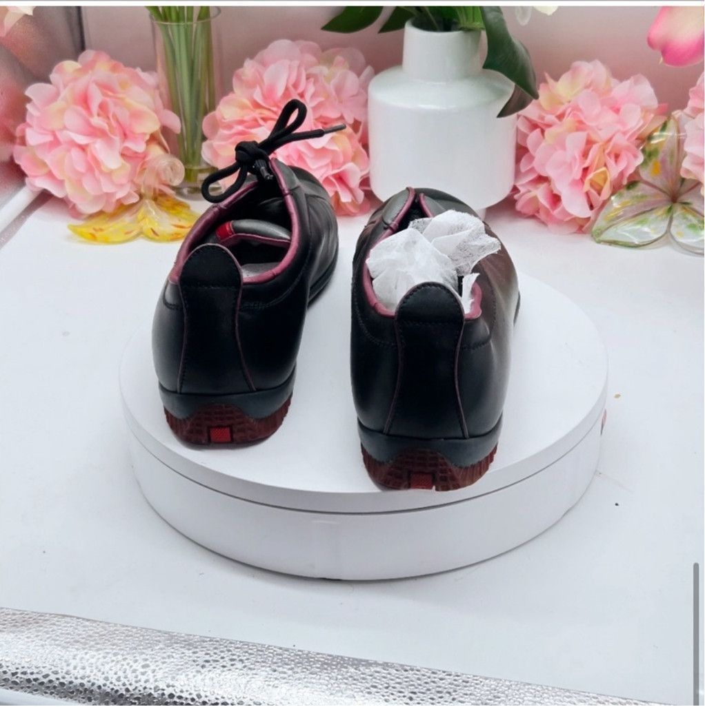 Prada Prada 3-1506 Gray Burgundy Sneakers Sz 9 fits 10 Italy Size US 8 / IT 38 - 6 Thumbnail