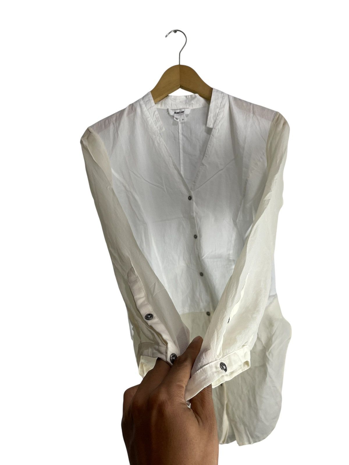 Helmut Lang 2000s Helmut Lang Silk Shirt TRANSPARENT Size S / US 4 / IT 40 - 2 Thumbnail