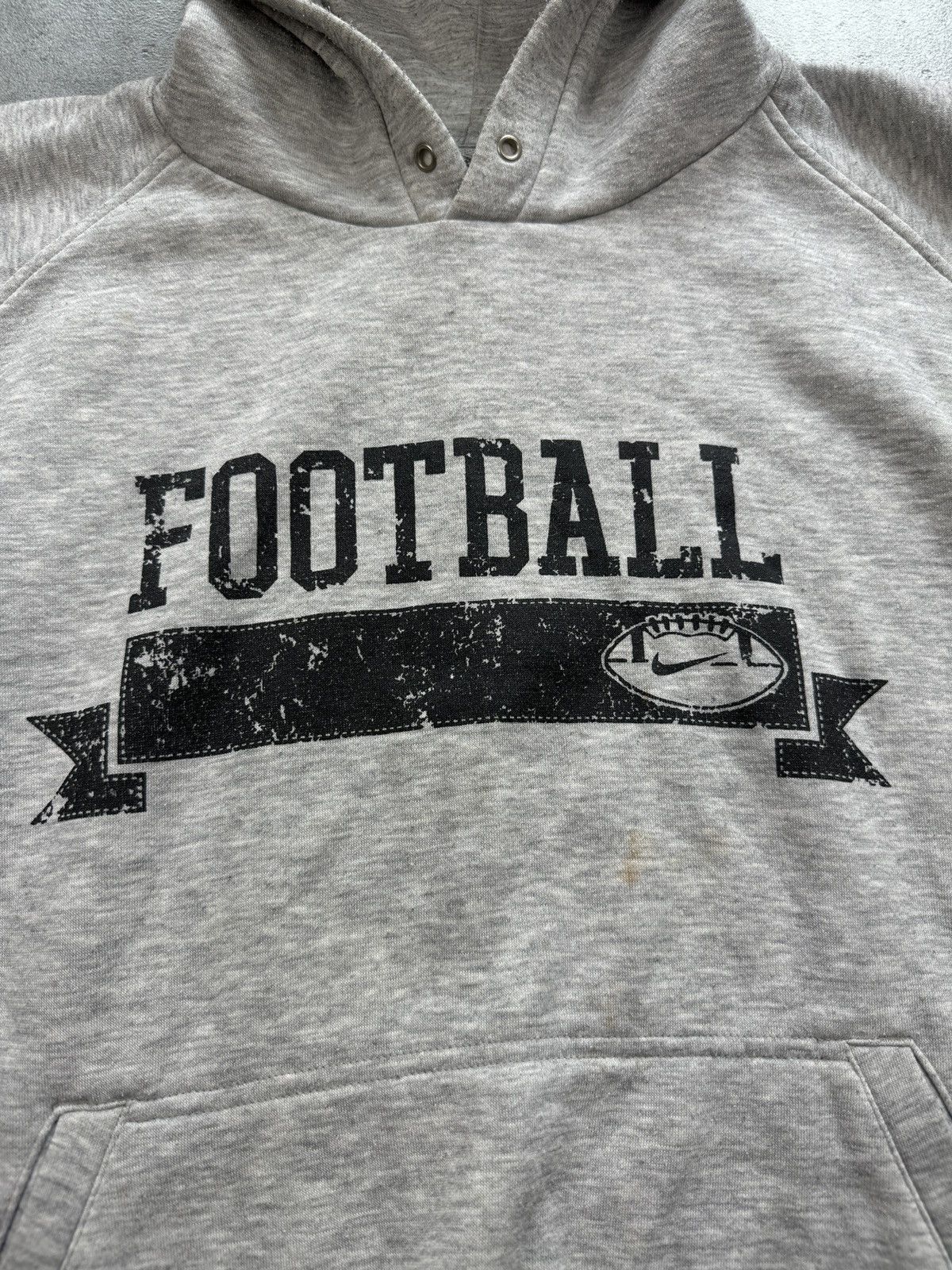 Nike × Vintage Nike Football boxy hoodie vintage rap skate grey logo swoosh Size US L / EU 52-54 / 3 - 5 Thumbnail
