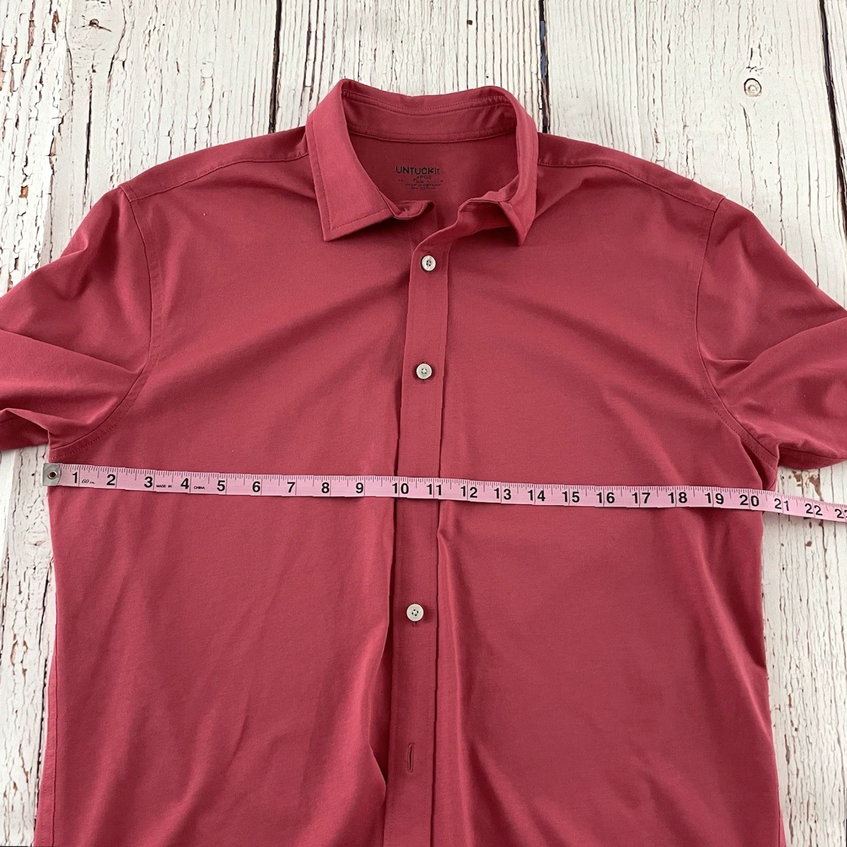 UNTUCKit UNTUCKit Slim Fit Long Sleeve Button Front Shirt Mens Large Pink Size US L / EU 52-54 / 3 - 4 Thumbnail