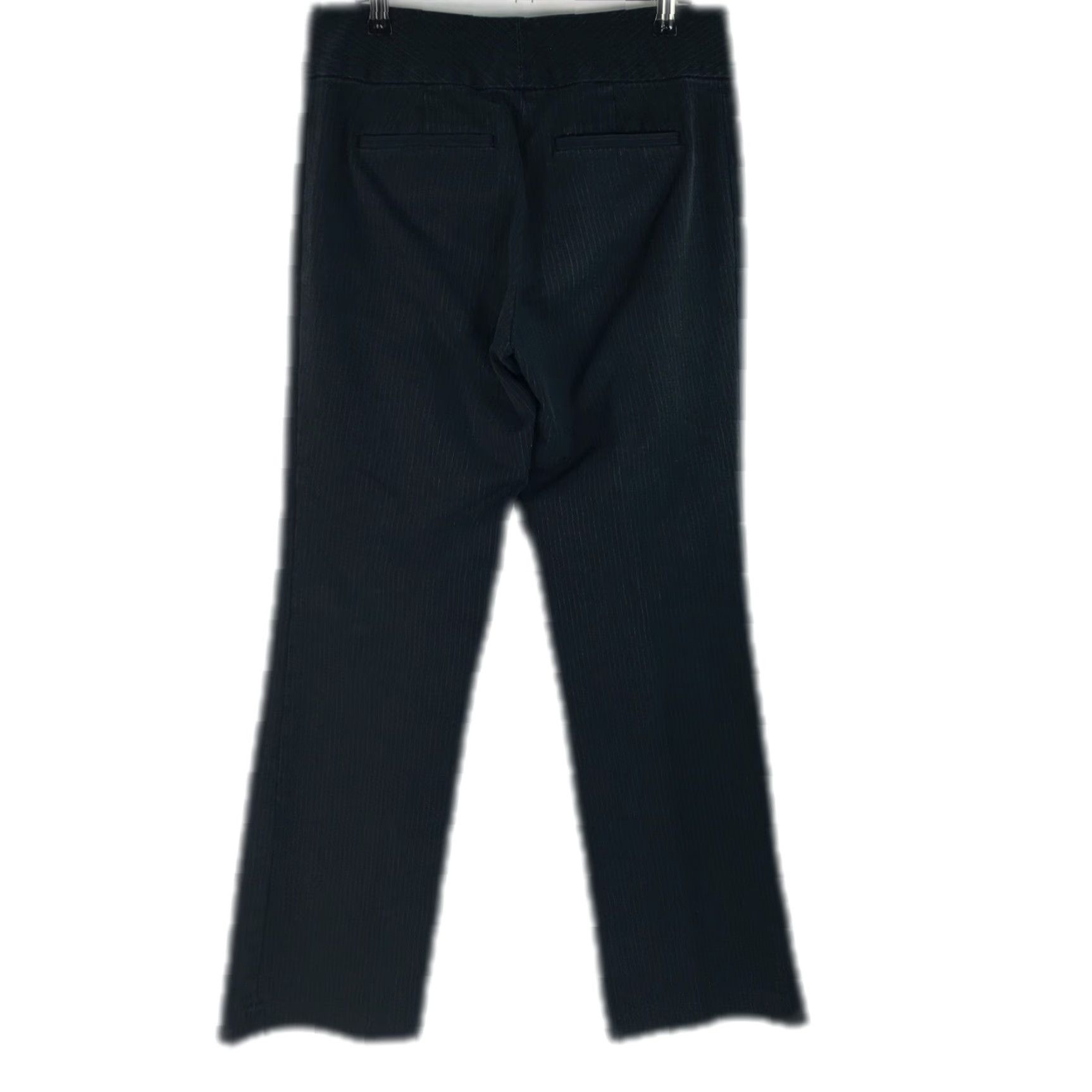 Banana Republic VINTAGE Banana Republic Womens Striped Stretch Black Career Trouser Pants Size 6 Size 30" / US 8 / IT 44 - 2 Thumbnail