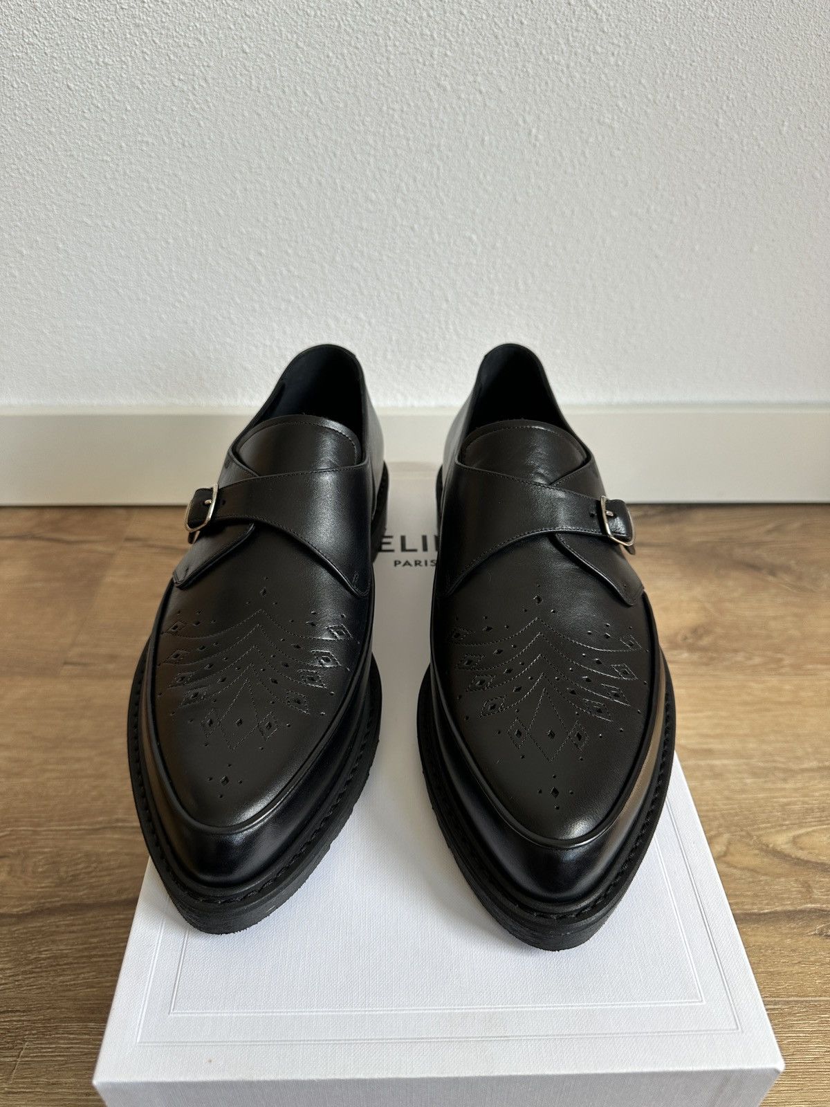 Celine × Hedi Slimane Celine Creepers buckle derby leather black Size US 8 / EU 41 - 3 Thumbnail
