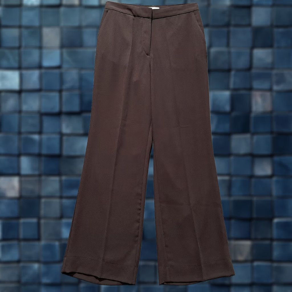 H&M H&M Pants Womens 6 Brown Wide Leg Trouser Flare Bootcut Dress Polyester Size 28" / US 6 / IT 42 - 1 Thumbnail