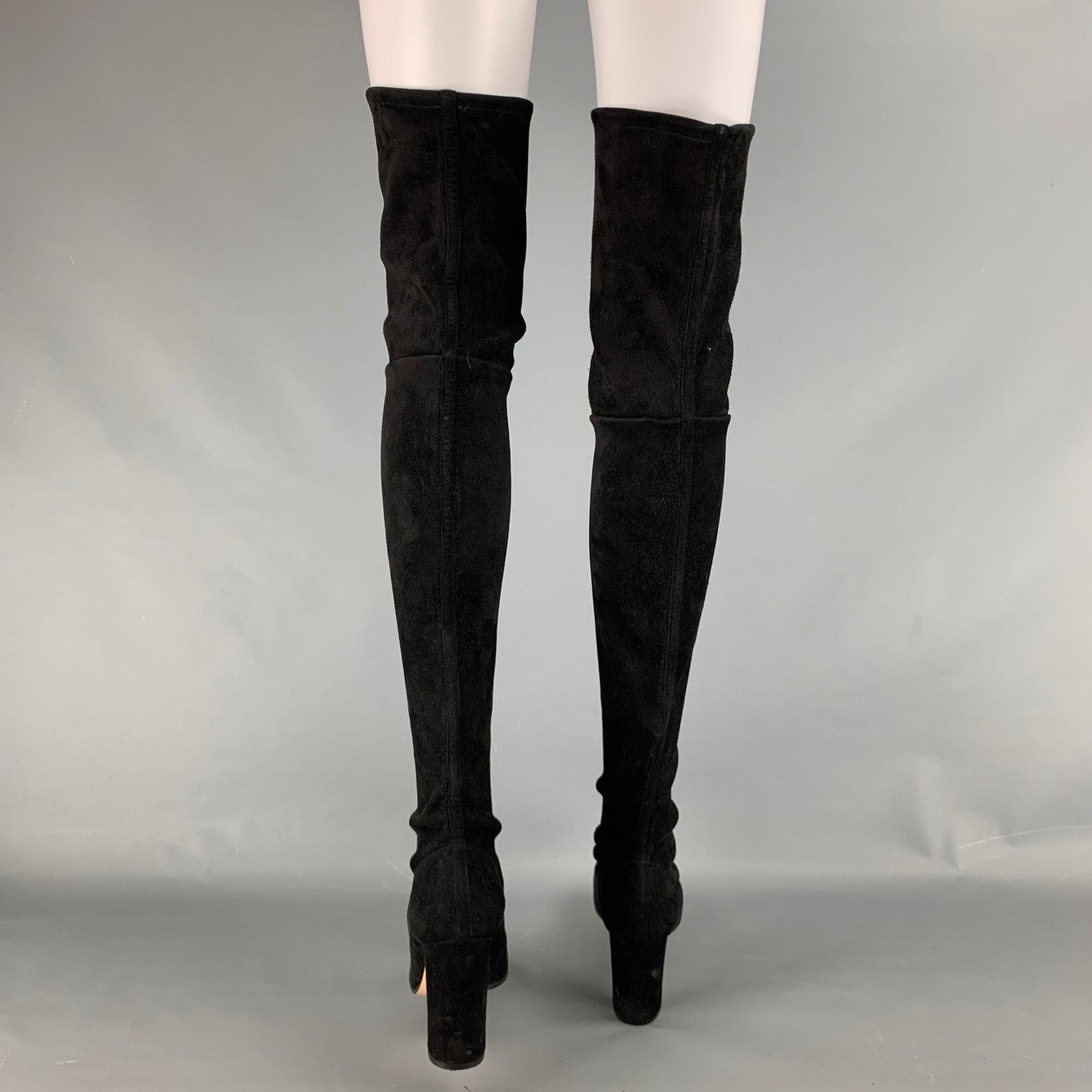 Gianfranco Ferre GIANFRANCO FERRE Size 7.5 Black Suede Chuncky Heel Boots Size US 7.5 / IT 37.5 - 3 Thumbnail