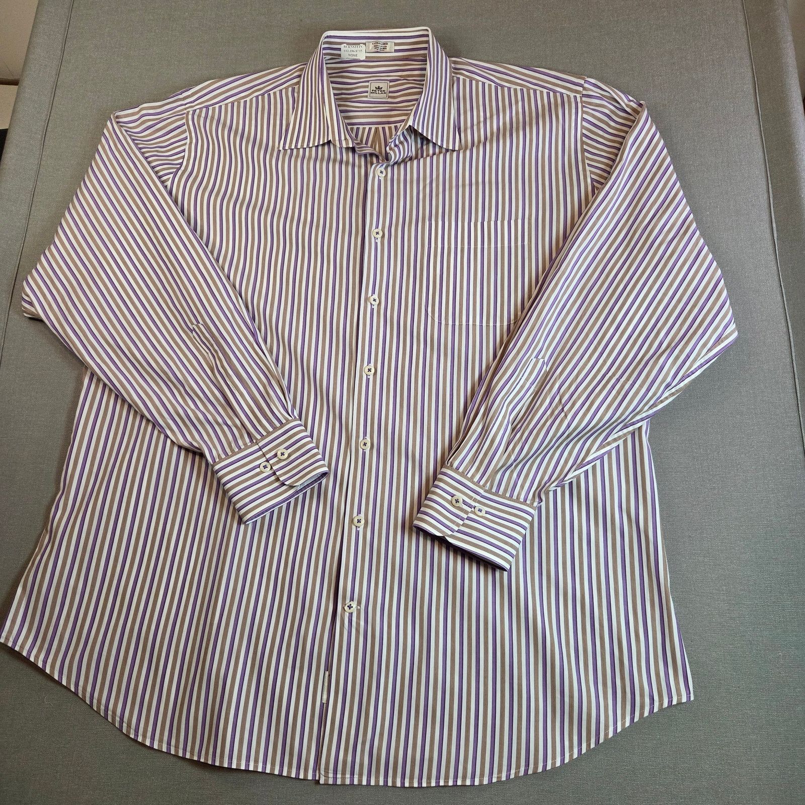 Peter Millar Peter Millar XL Cotton Stripe Button Down Shirt Size US XL / EU 56 / 4 - 1 Thumbnail