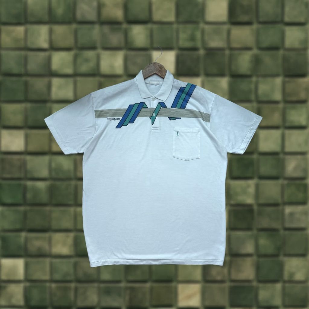 Yves Saint Laurent VINTAGE Yves Saint Laurent Polos T-Shirt White Casual Size M Mens Polo Short Sleeve Collared 90s 80s Luxury YSL Vintage Polos Size US M / EU 48-50 / 2 - 1 Thumbnail