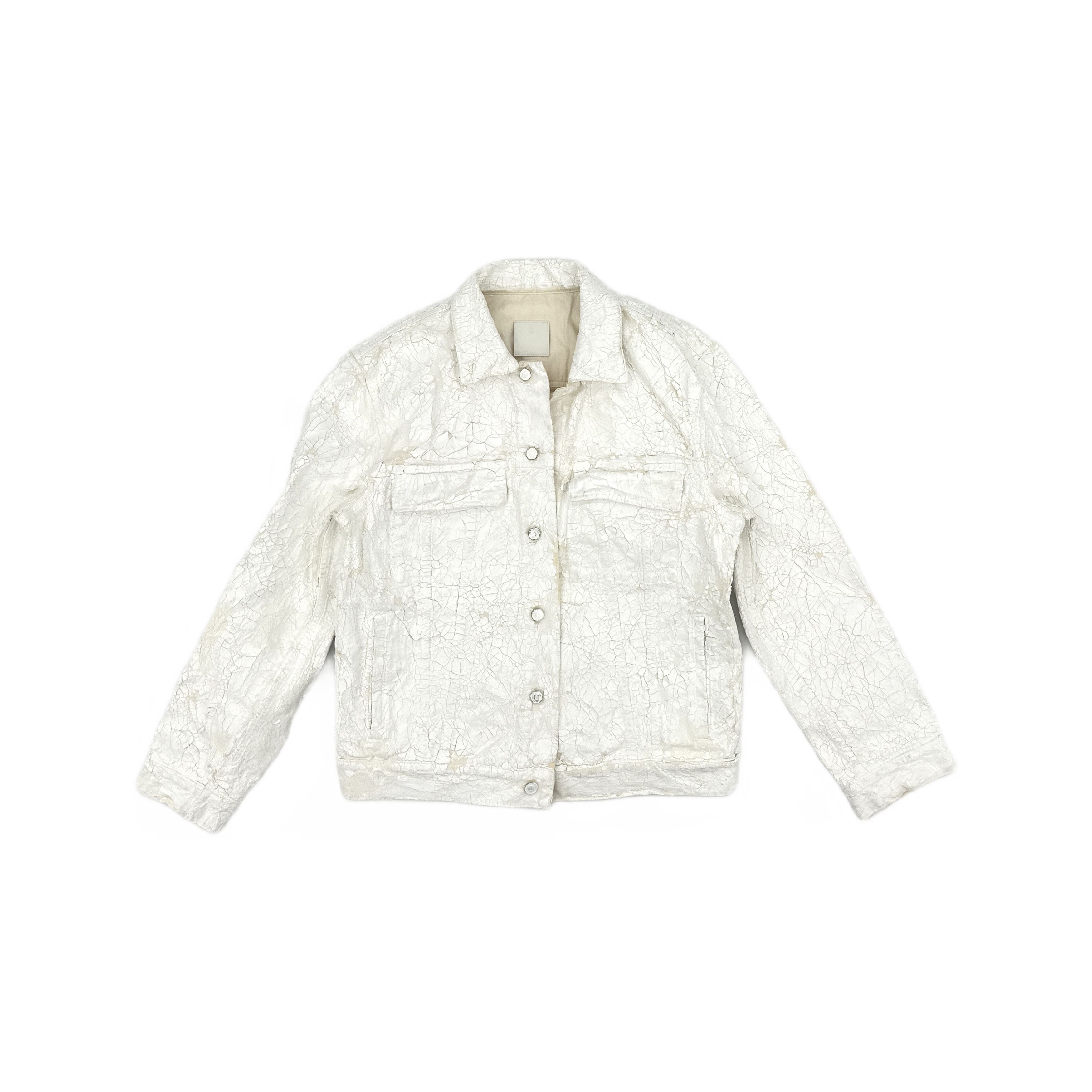 Givenchy Givenchy Cracked White Denim Jacket Size XXL Size US XXL / EU 58 / 5 - 1 Thumbnail