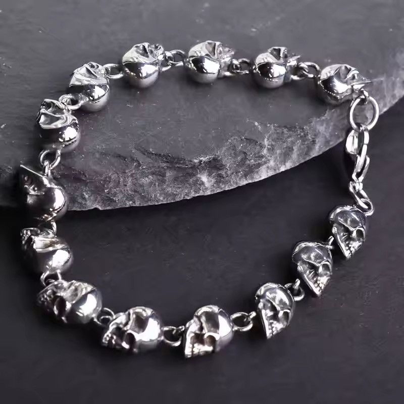 Jewelry Skull Bracelet Y2K Punk Chain Gotch Size ONE SIZE - 5 Thumbnail