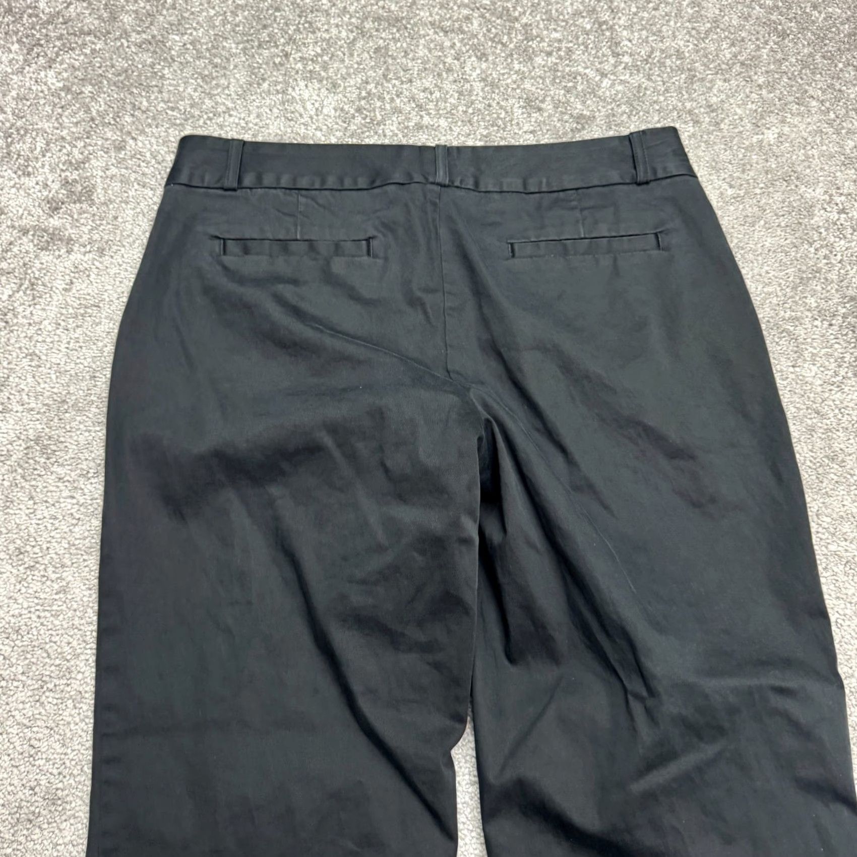 Banana Republic Banana Republic Cropped Pants Womens 10 Black Cotton Stretch Straight Flat Front Button Zip Hook & Eye Size 32" / US 10 / IT 46 - 5 Thumbnail