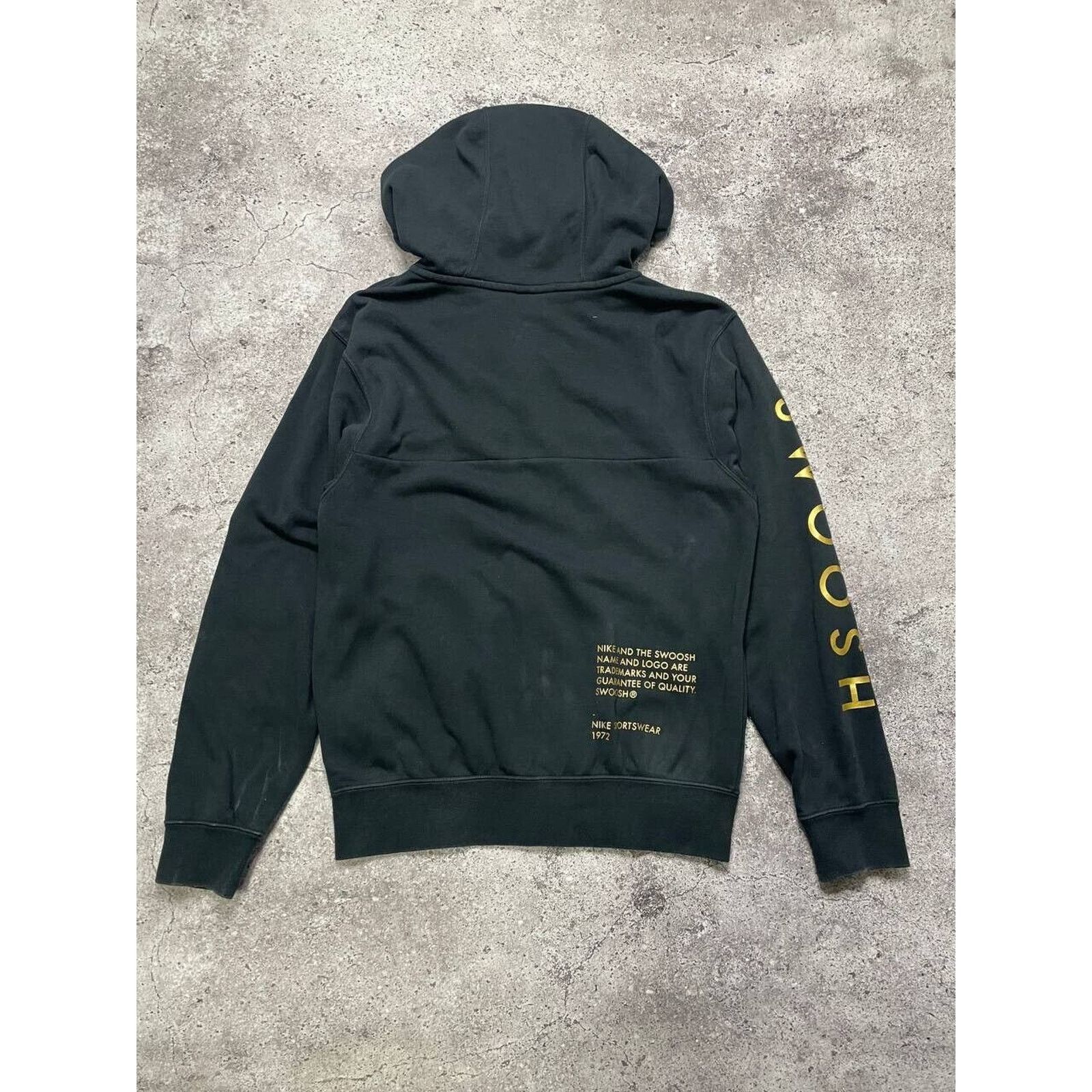 Nike Vintage Nike Drill Black Hoodie Gold Swoosh Full Zip Small Size US S / EU 44-46 / 1 - 3 Thumbnail