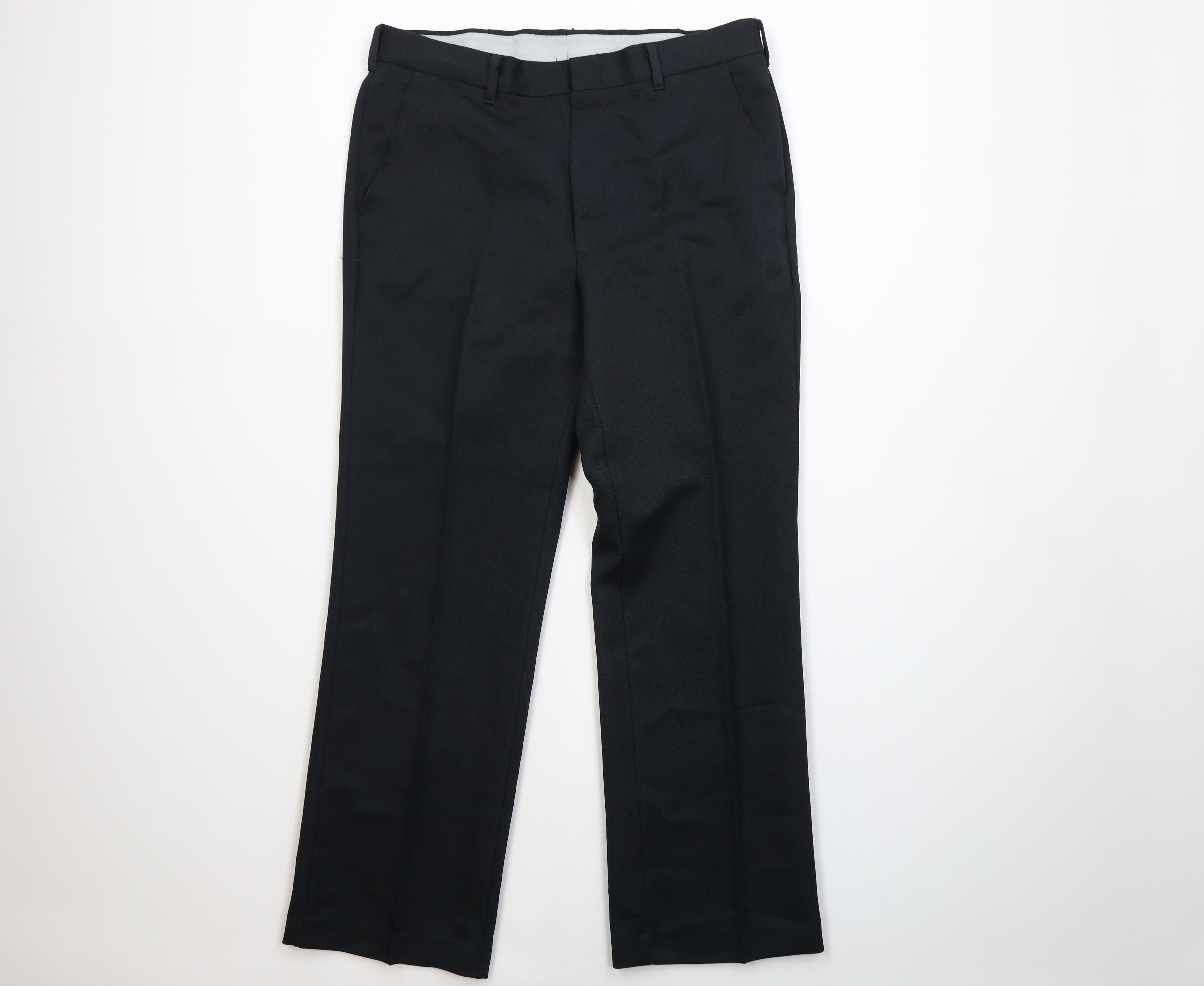 Vintage Vintage 70s Streetwear Flared Wide Leg Chino Pants Black USA Size US 34 / EU 50 - 1 Thumbnail