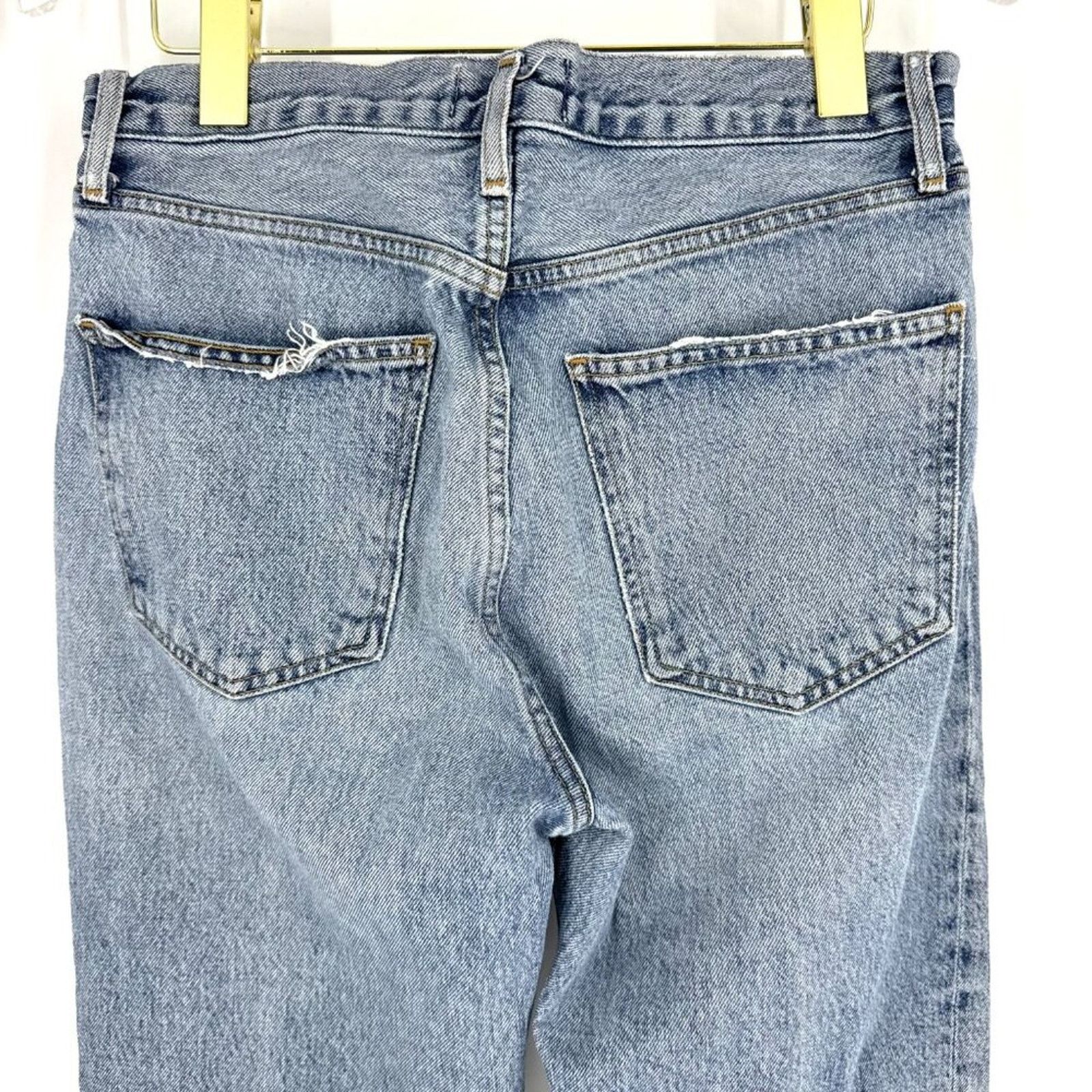 Agolde Agolde Lana Relaxed Straight Denim Jeans Raw Hem Size 27 Size 27" / US 4 / IT 40 - 6 Thumbnail