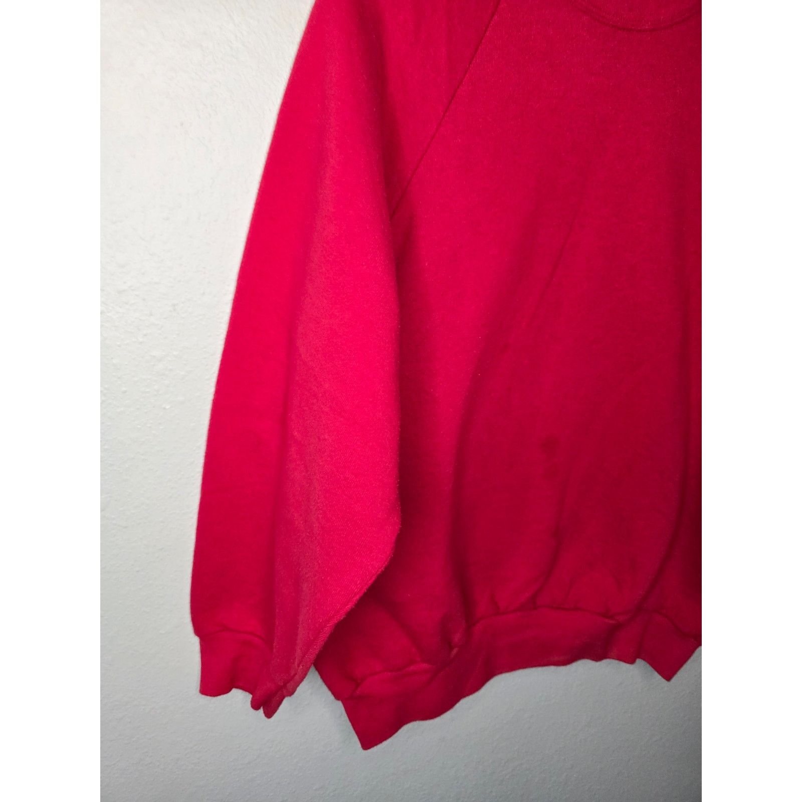 Fruit Of The Loom × Vintage Vintage Womens Blank Crewneck Large Red Sweatshirt 90s Size L / US 10 / IT 46 - 4 Thumbnail
