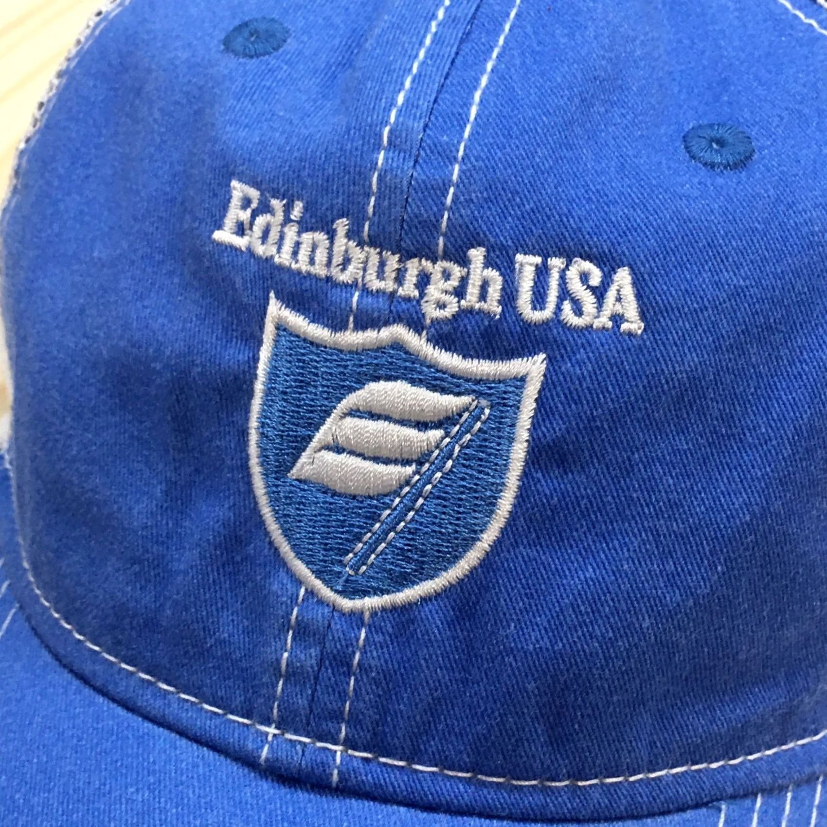 Vintage Ahead Trucker Hat USA Blue Mens One Size Curved Brim Embroidered Logo Edinburgh Size ONE SIZE - 4 Thumbnail